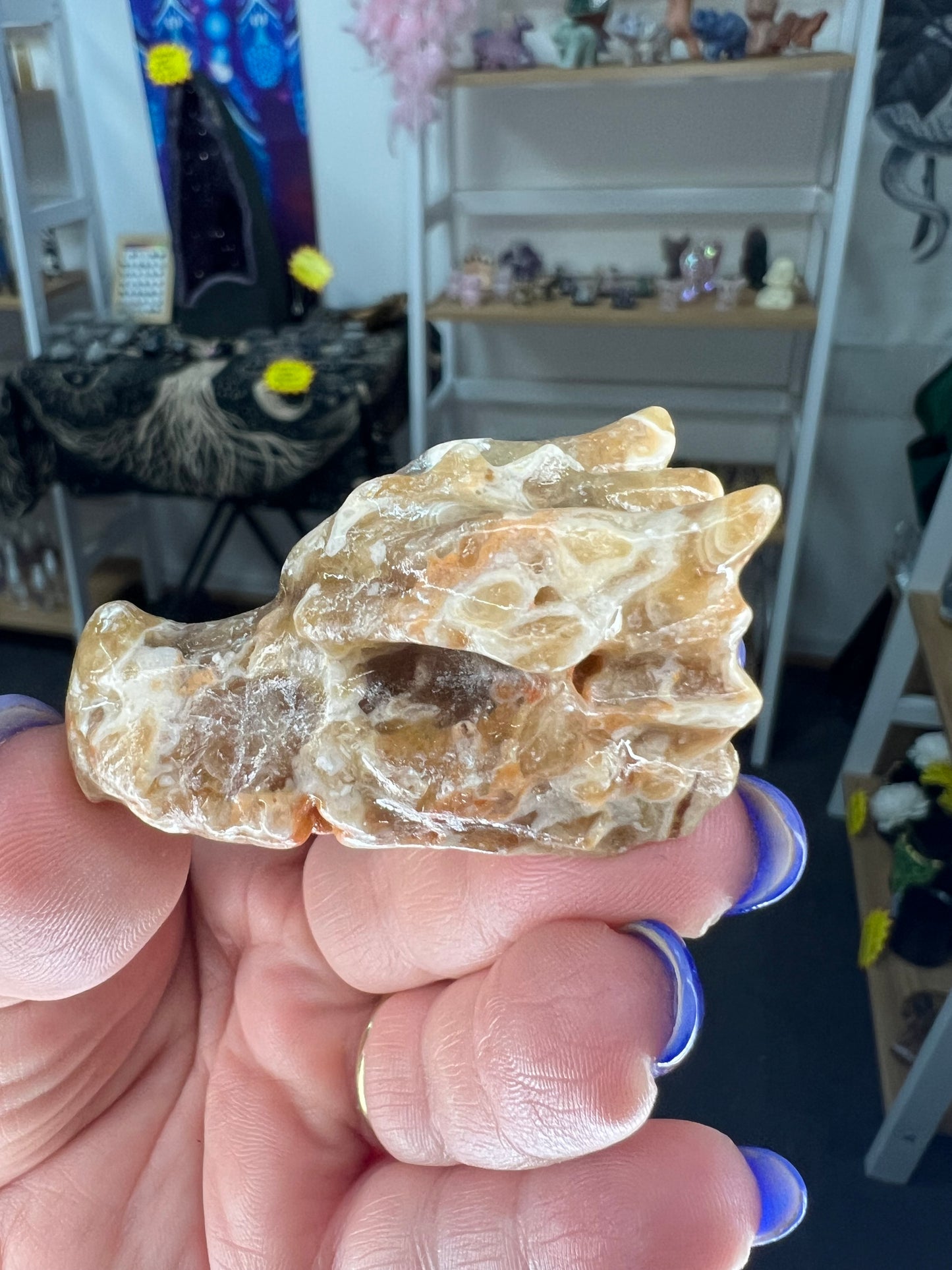 Chocolate Calcite Dragon Head