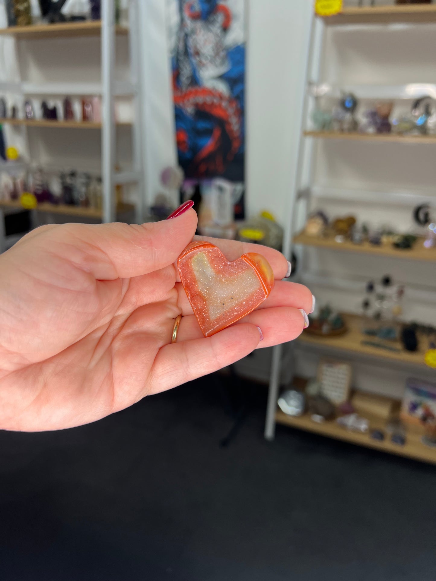 Druzy Carnelian Heart