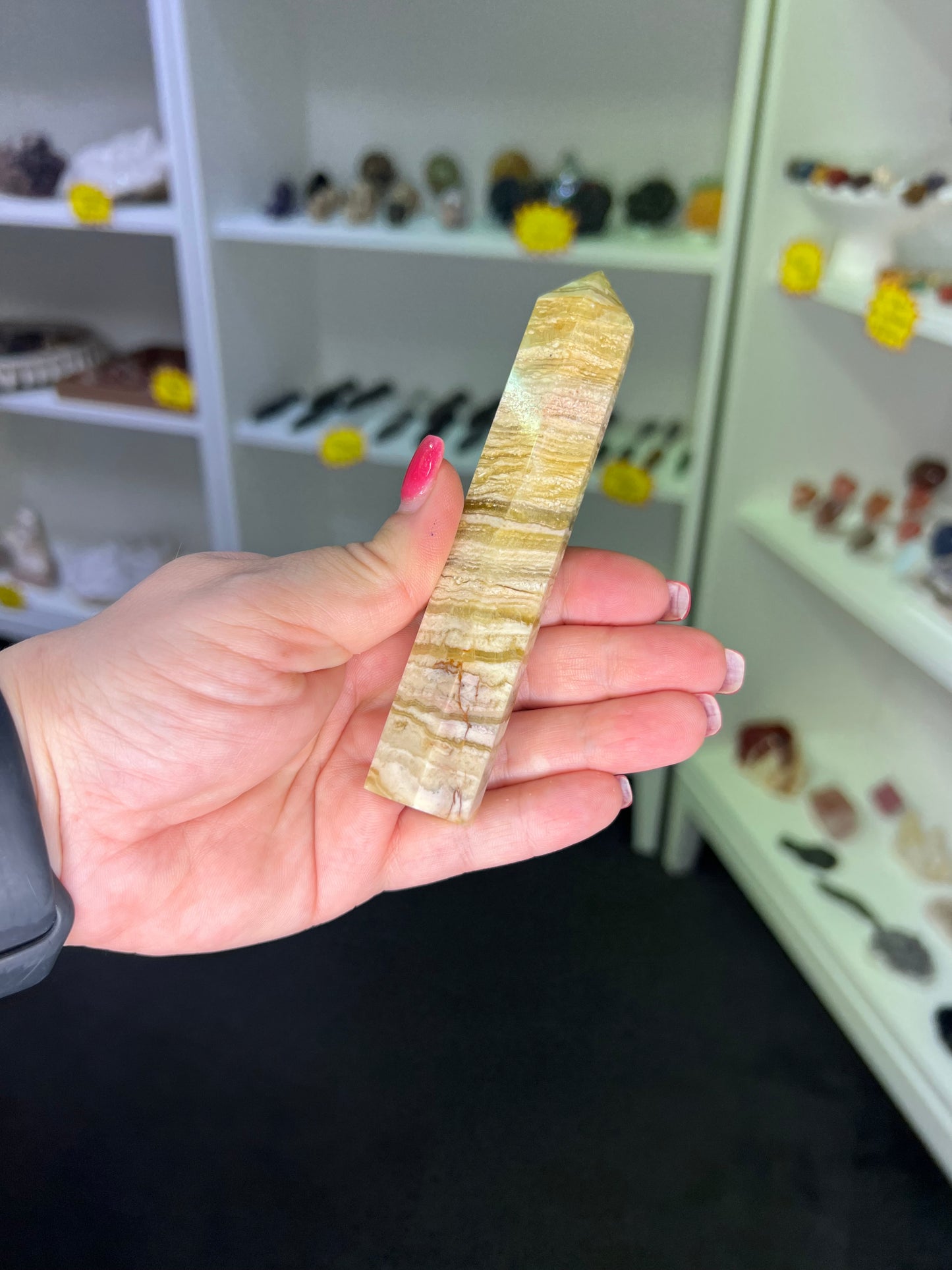 Yellow Banded Fluorite Tower