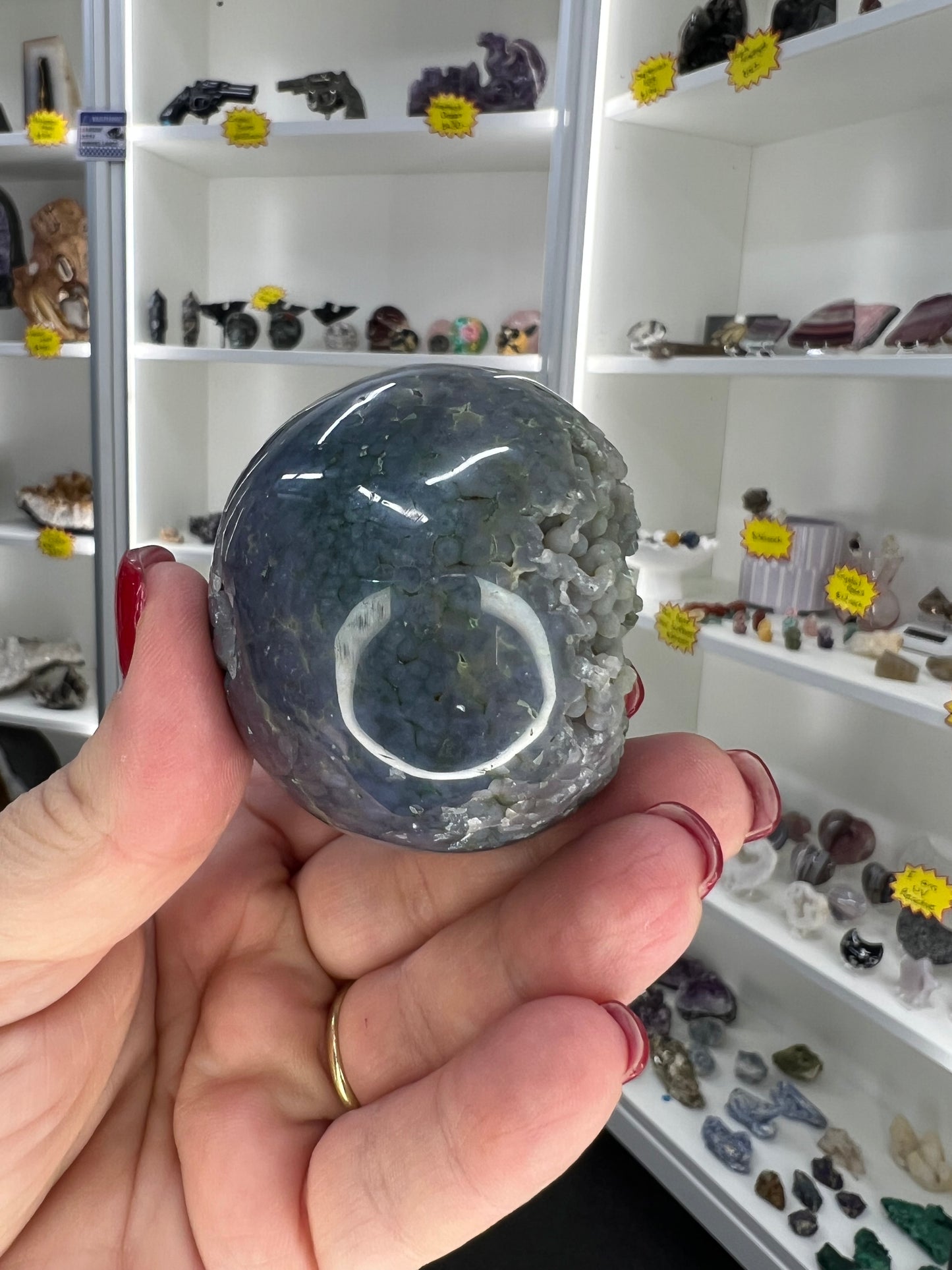 Grape Agate Sphere with Stand