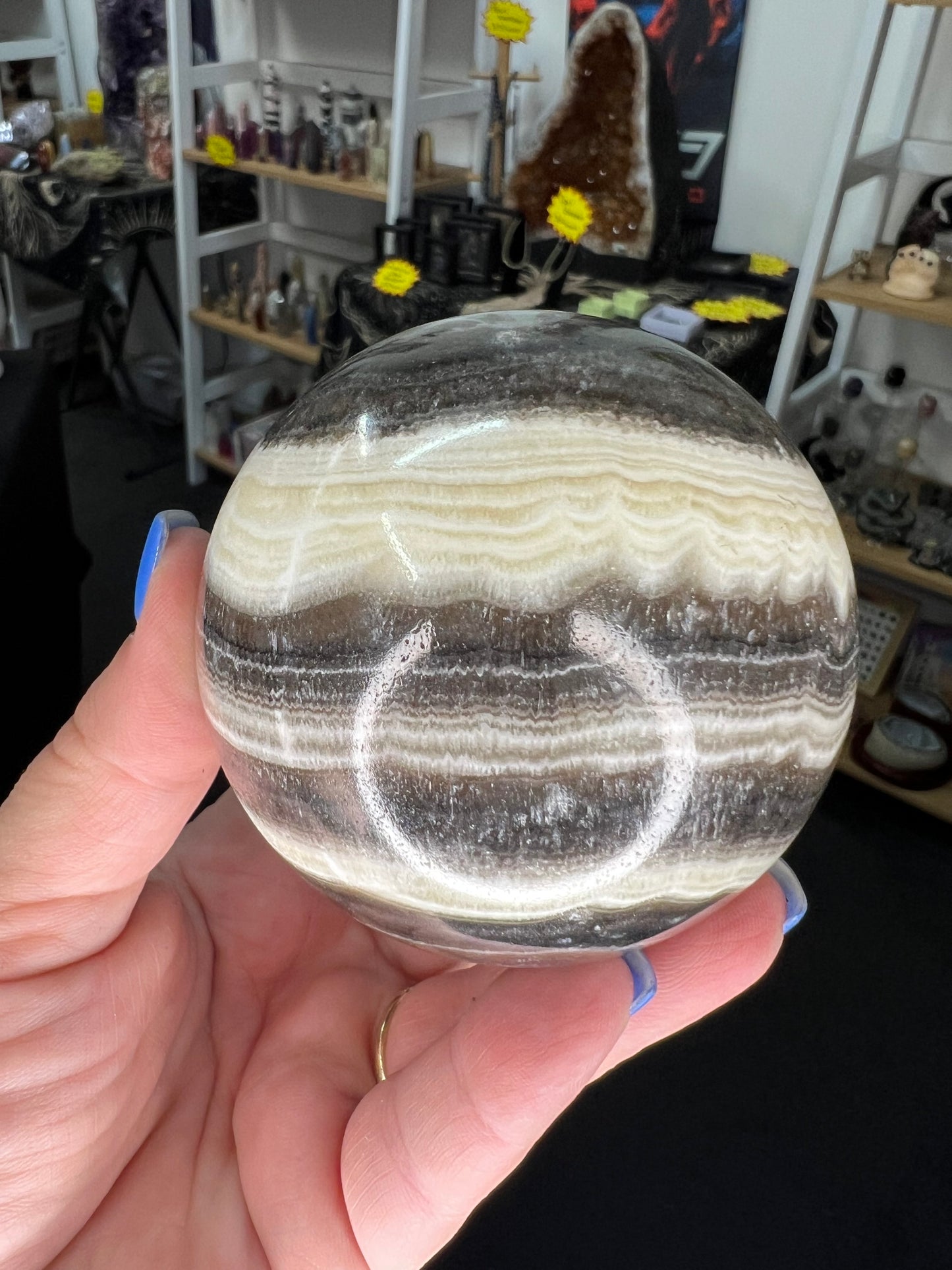 Aragonite Sphere with Stand