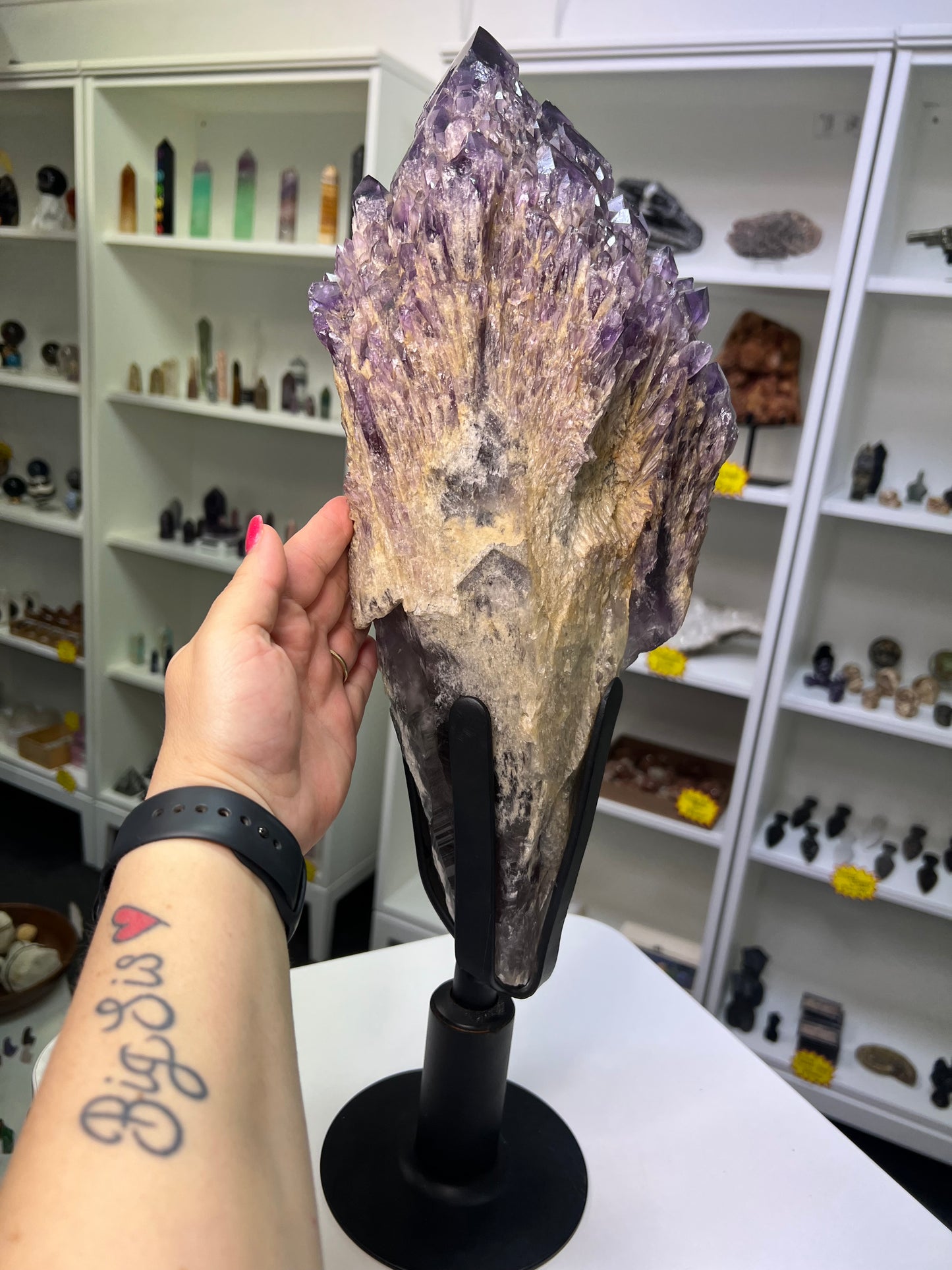 Amethyst on Metal Stand