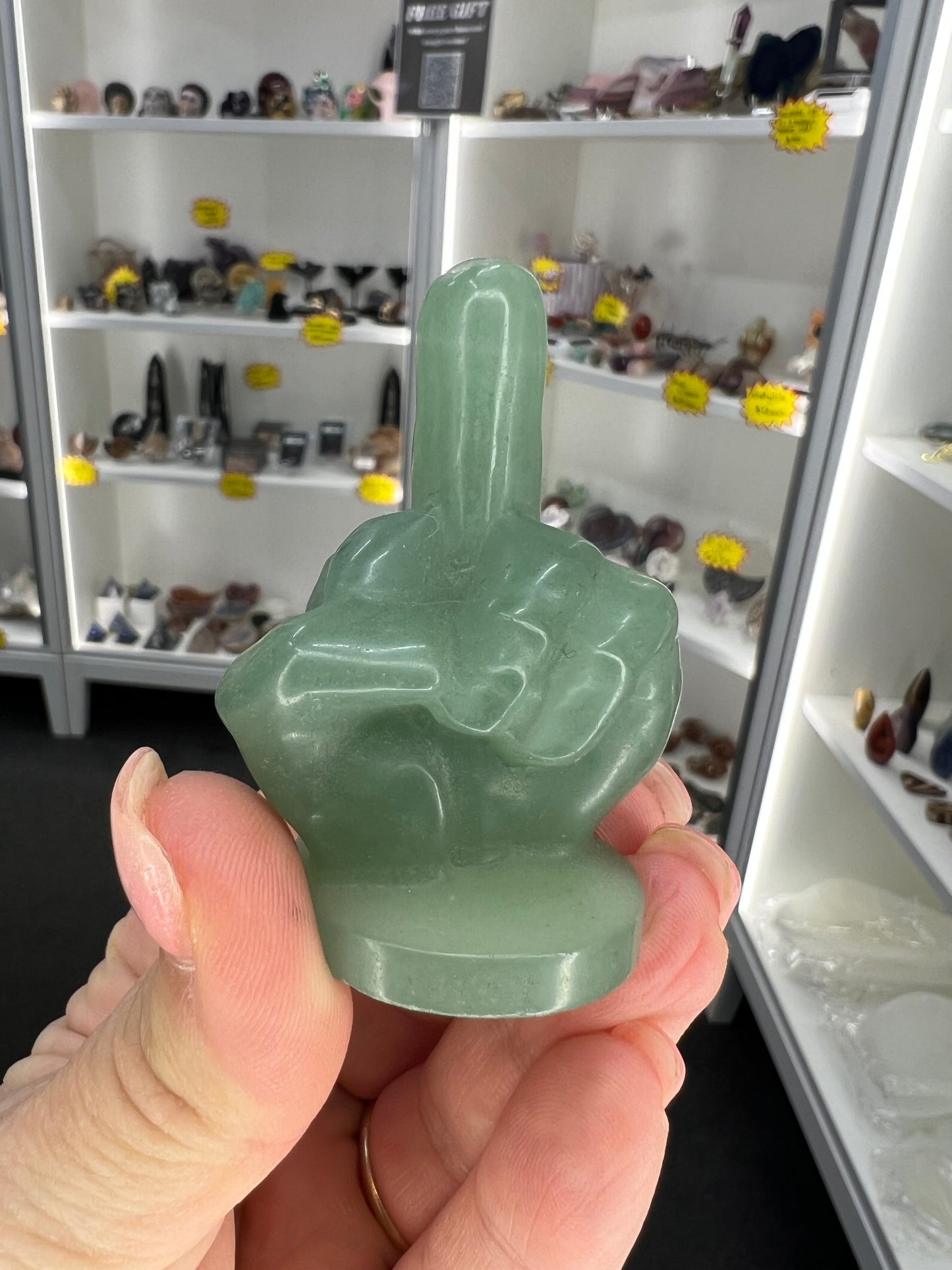 Green Aventurine Middle Finger