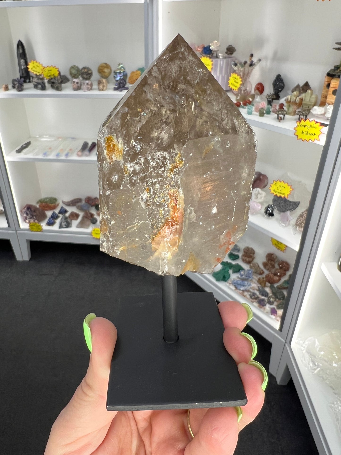 Smoky Quartz Point on Stand