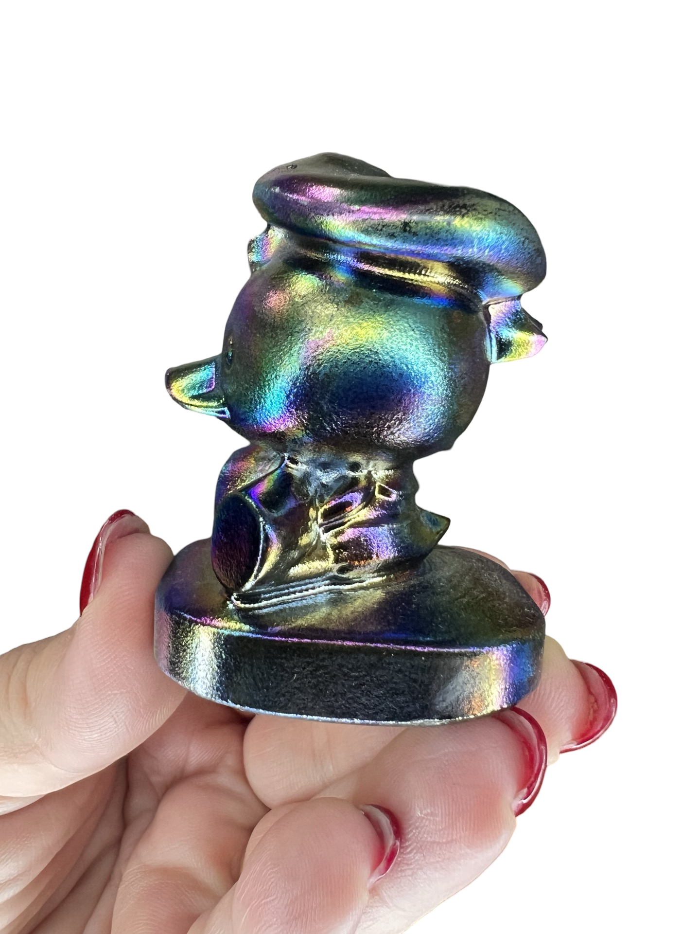 Aura Black Obsidian Baby Donald Duck Carving