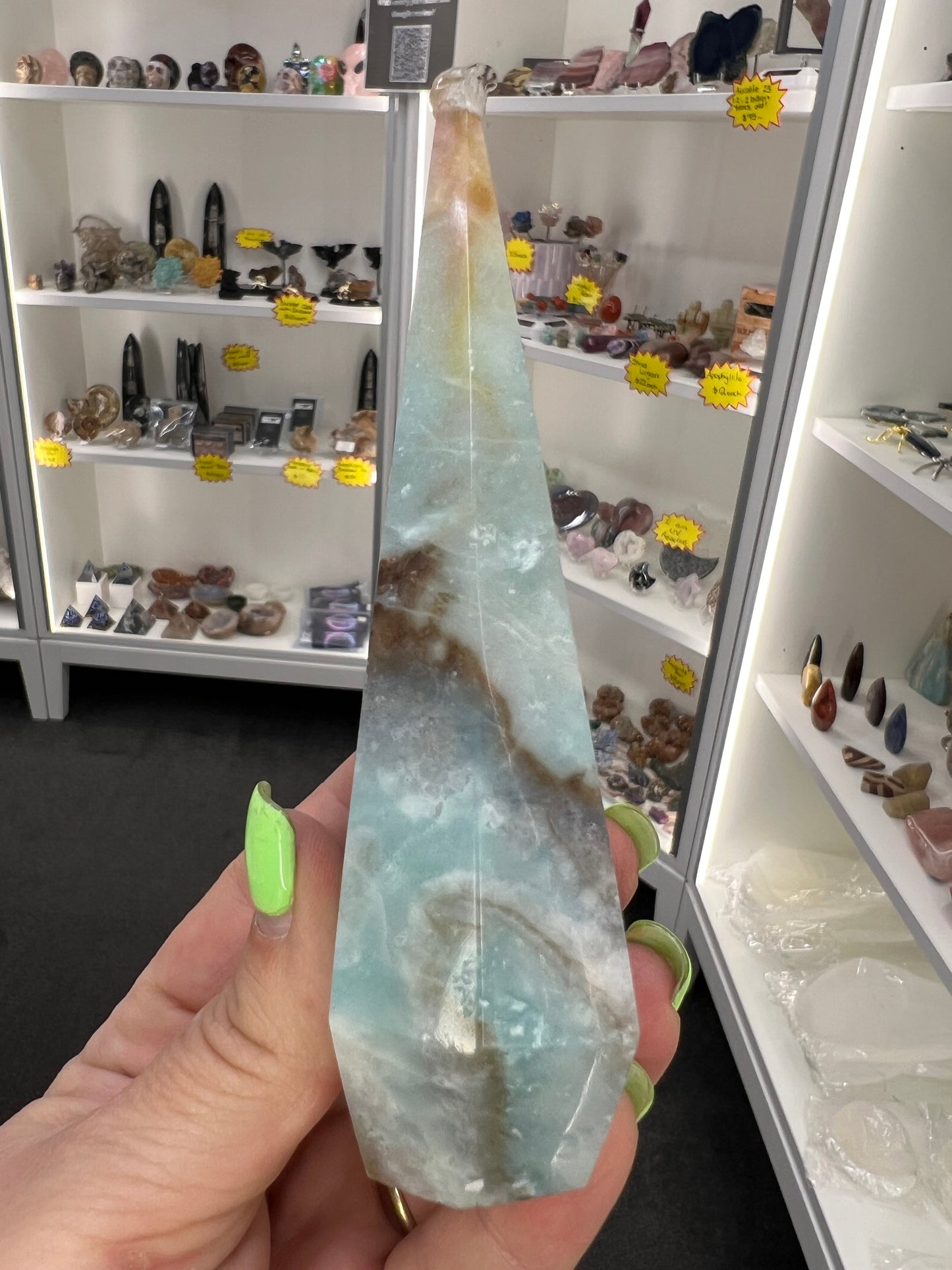Caribbean Calcite Faceted Freeform