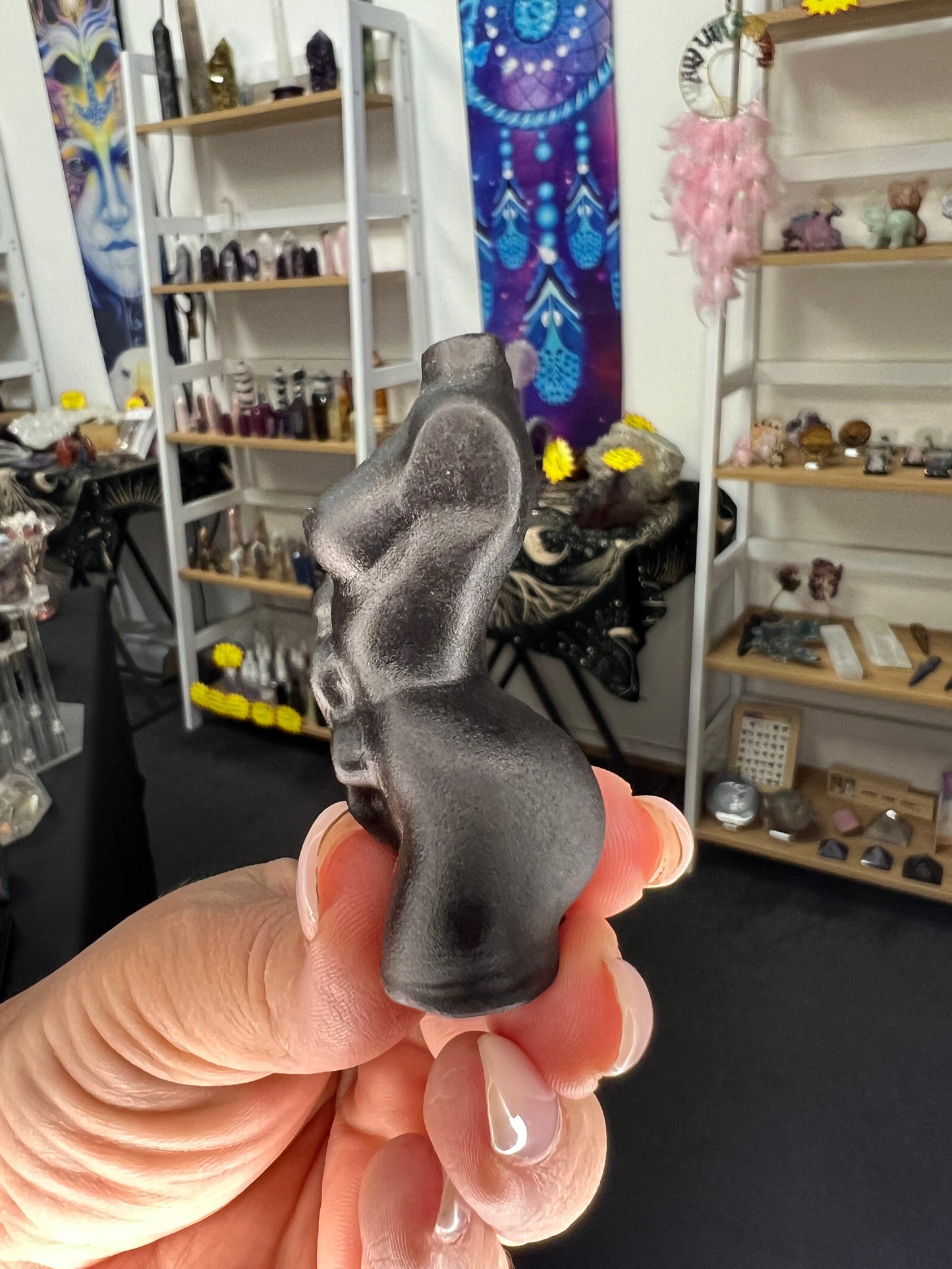 Black Obsidian Lady Torso with Snake