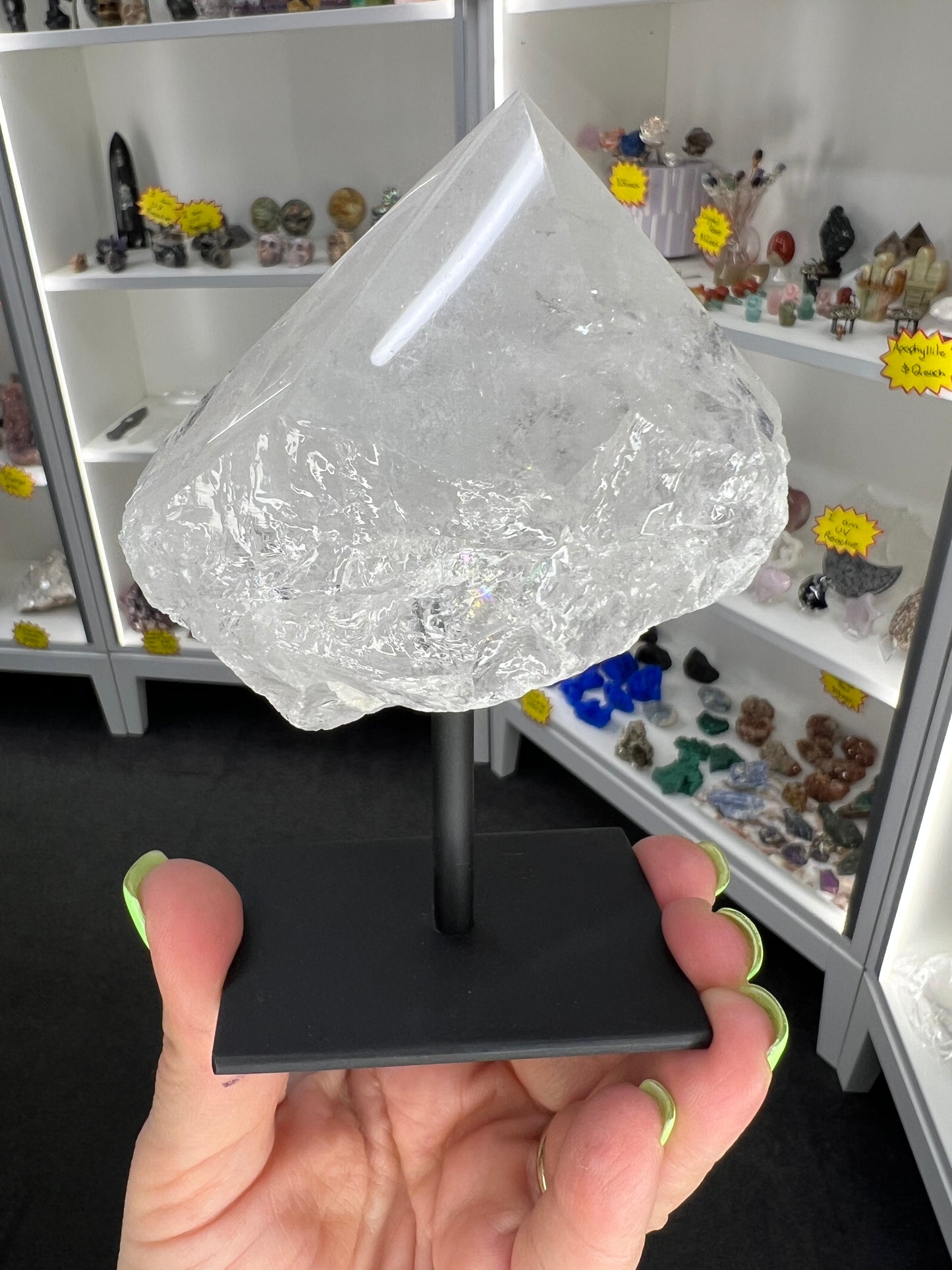 Clear Quartz Point on Stand