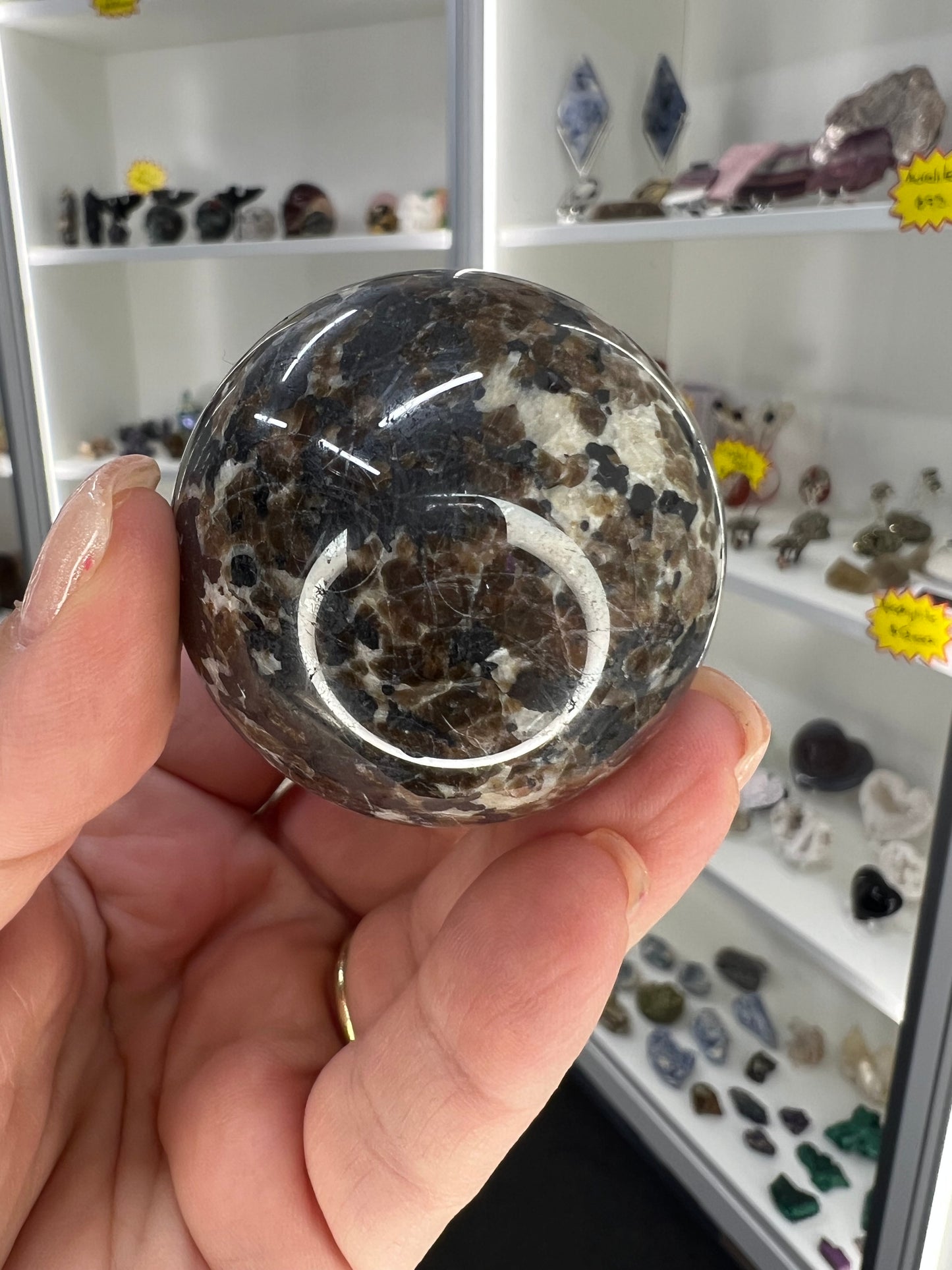 Willemite Sphere on Stand (UV Reactive)