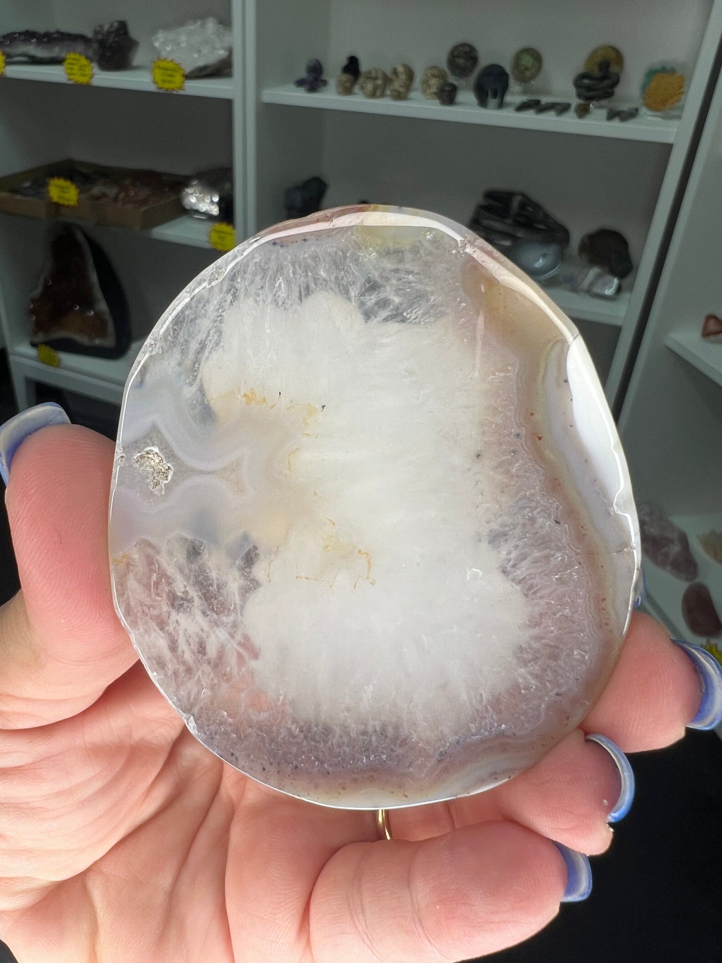Agate Slice with Hello Kitty Print