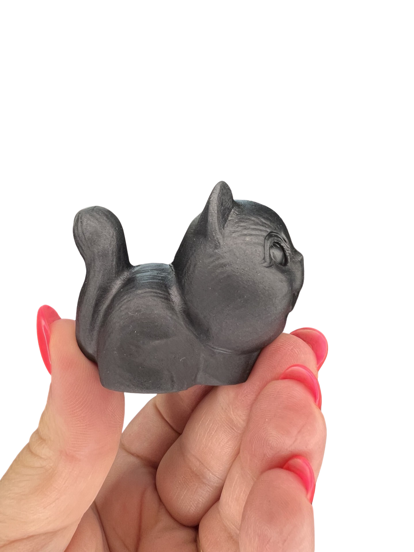 Black Obsidian Cat Carving