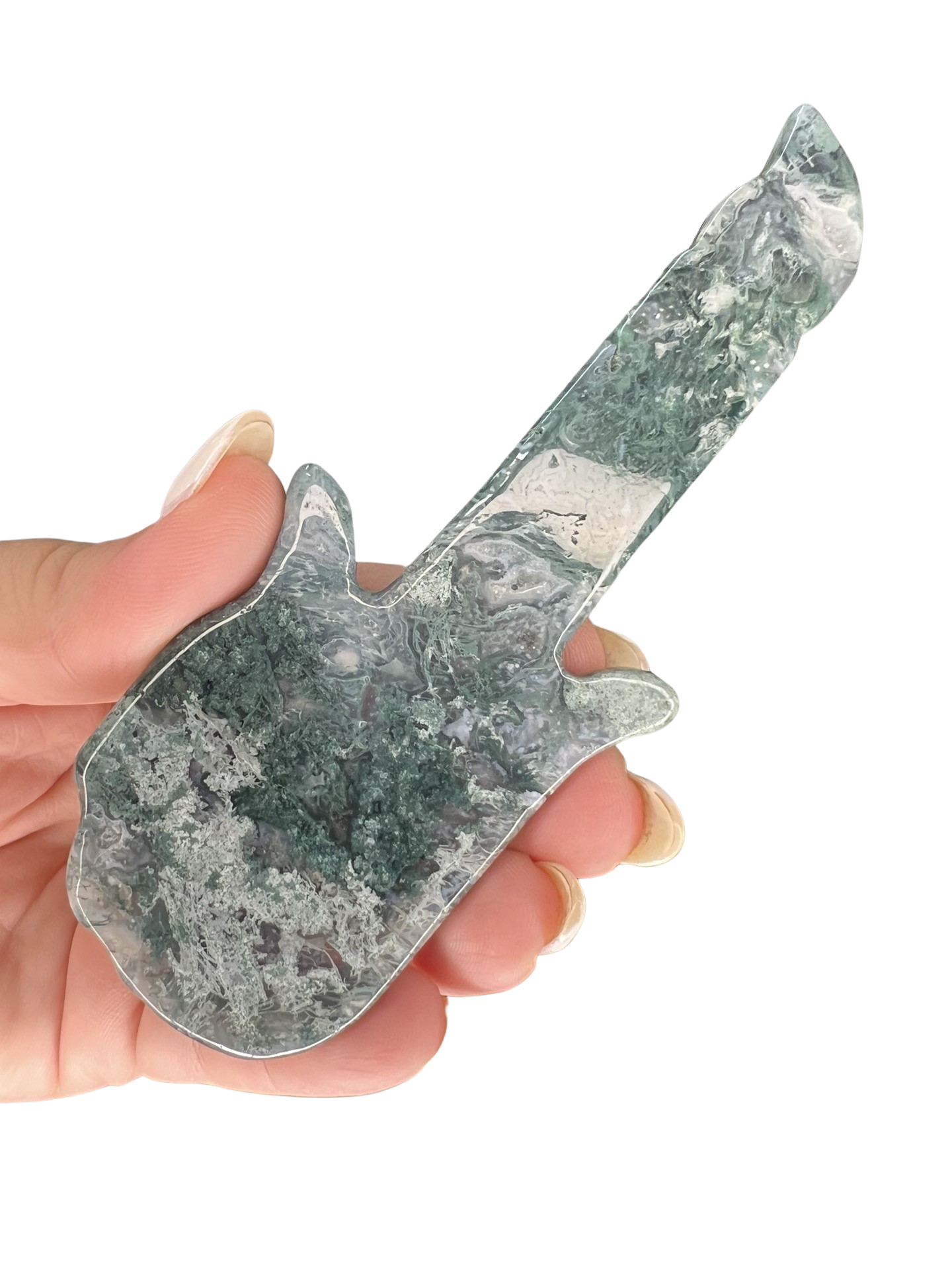 Moss Agate Guitar Carving