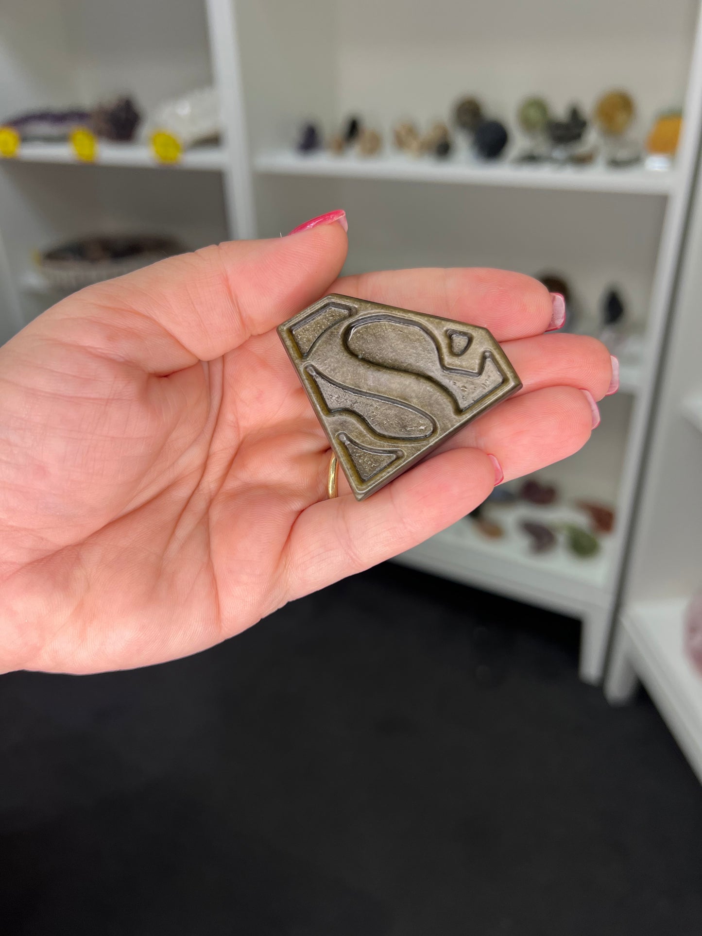 Golden Sheen Obsidian Superman Symbol