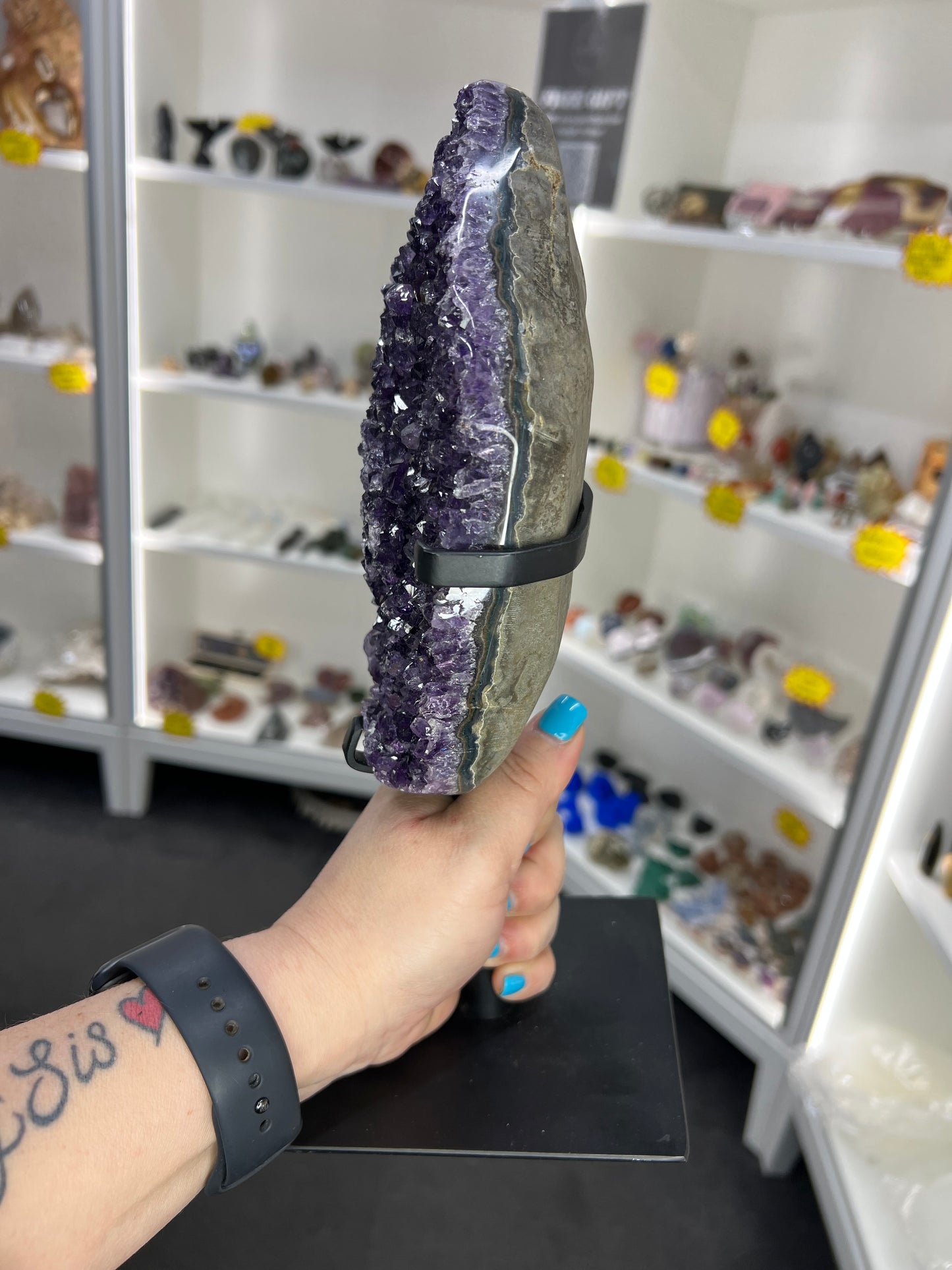 Amethyst Cluster on Rotating Stand