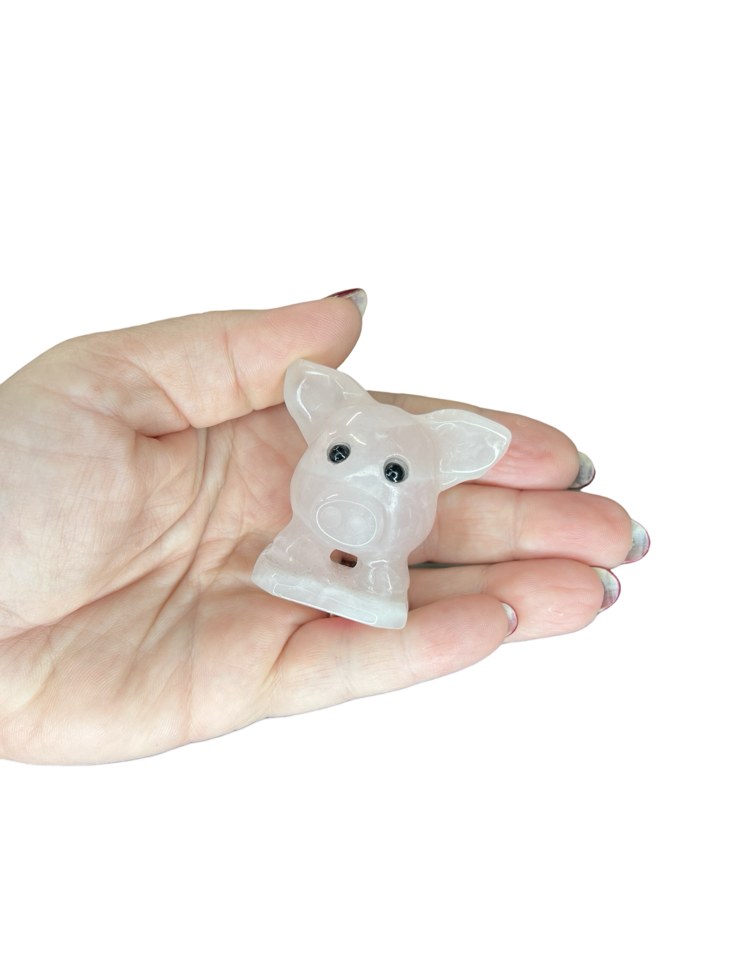 Rose Quartz Pig Carving