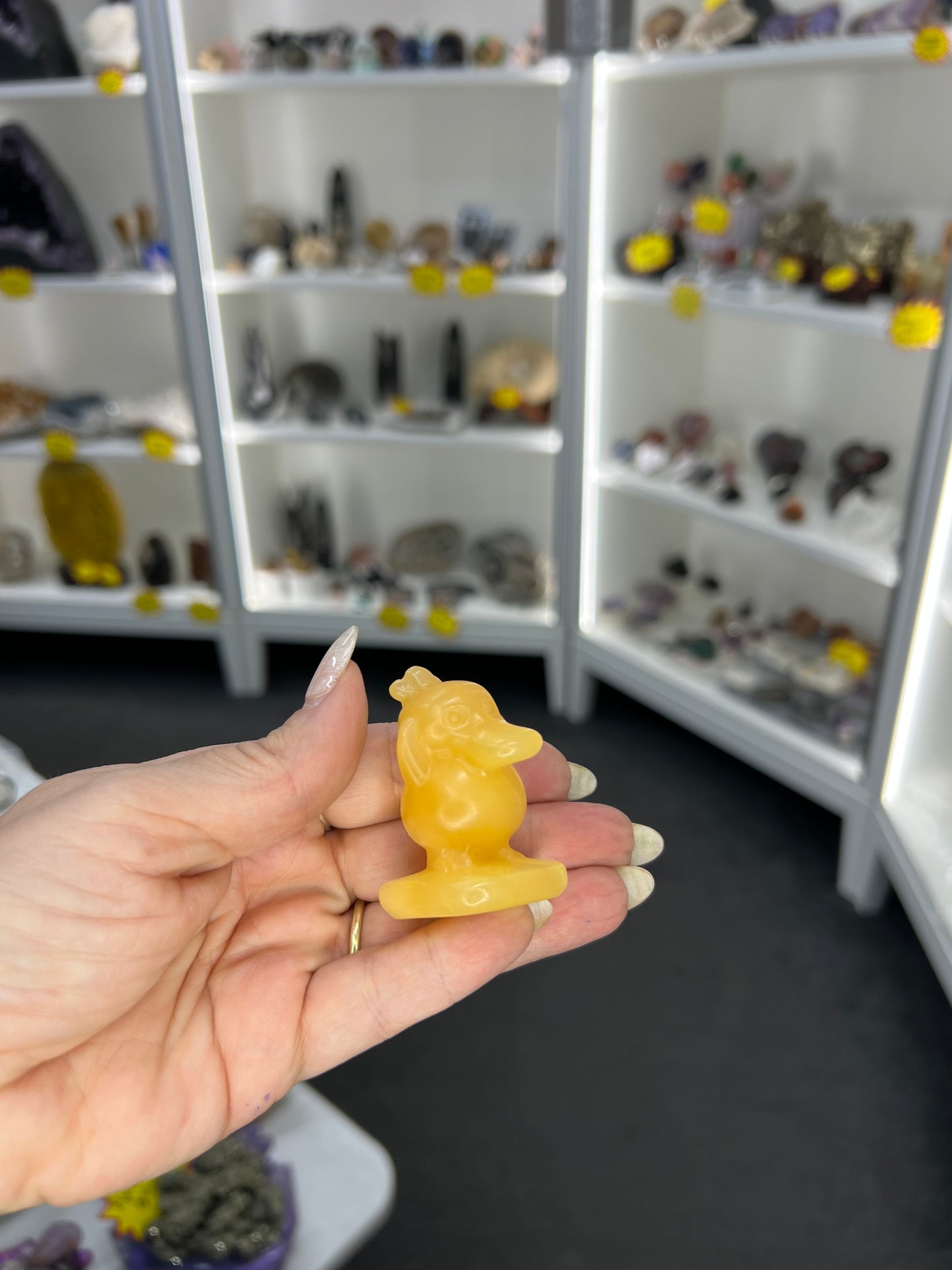 Yellow Calcite Character Carving