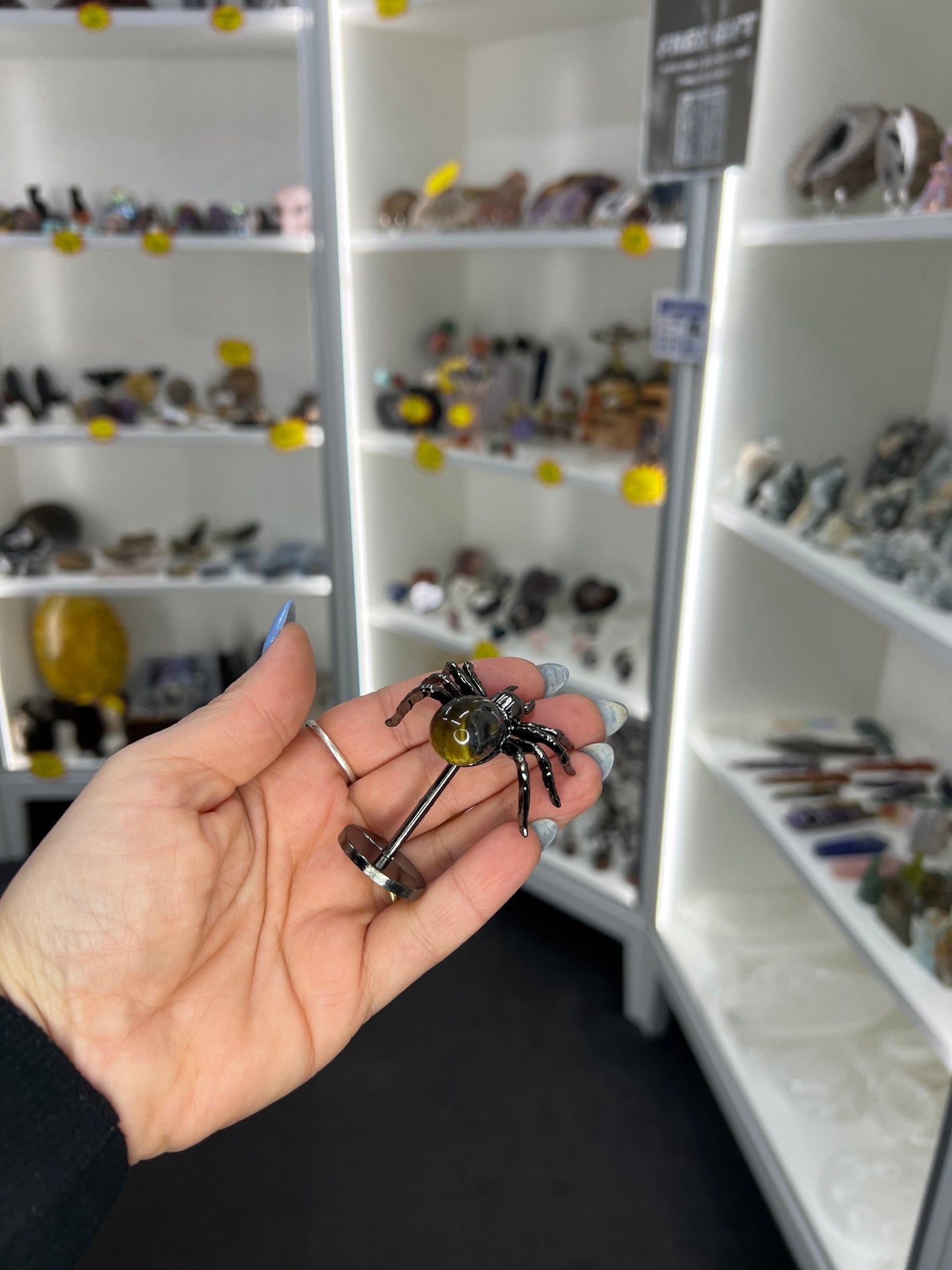 Tigers Eye Spider on Stand