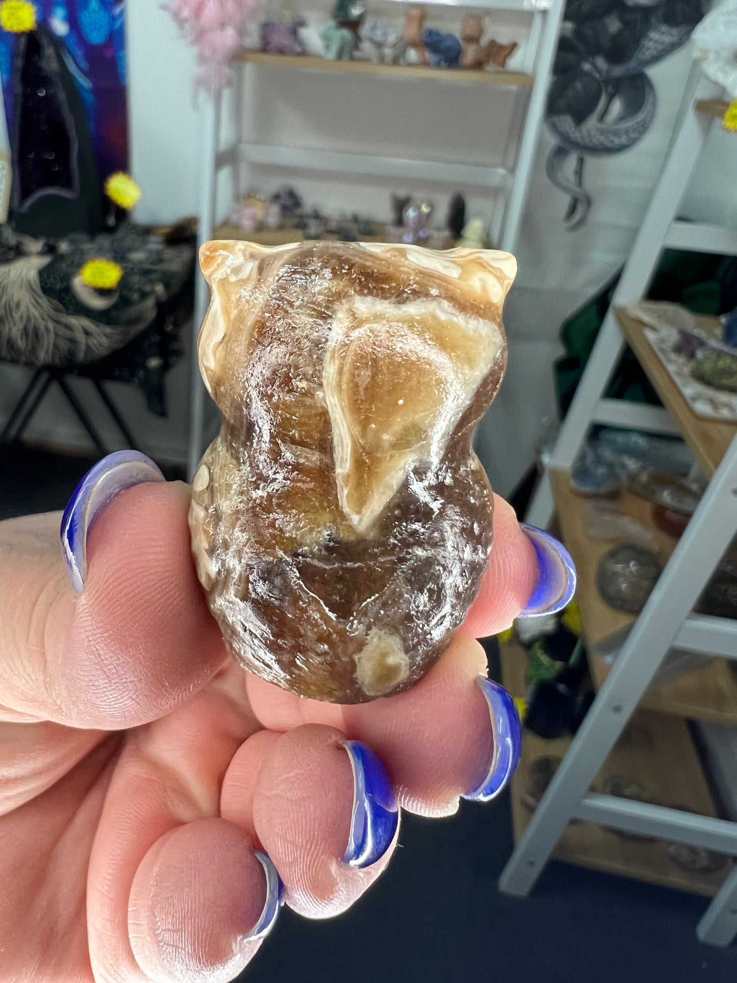 Chocolate Calcite Owl