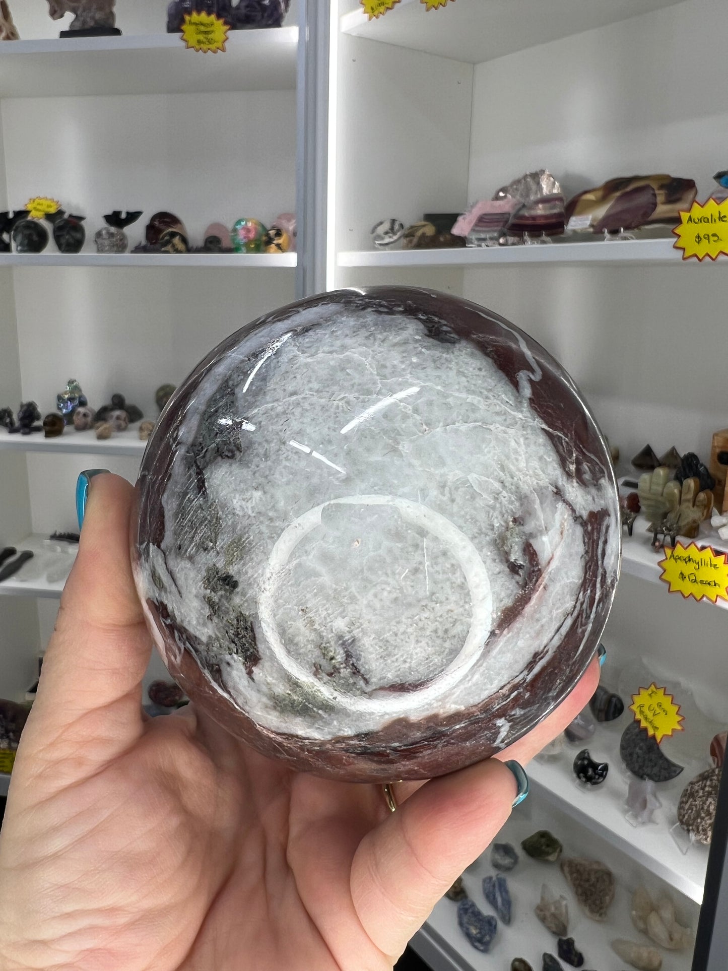 Red Onyx Sphere on Stand