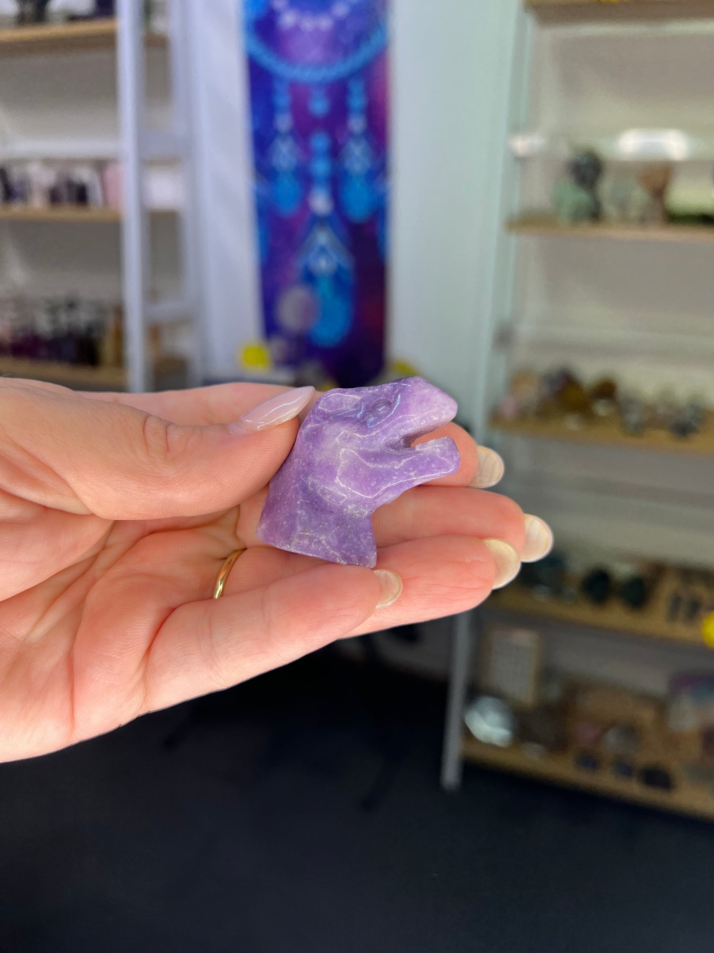 Lepidolite Dinosaur Head