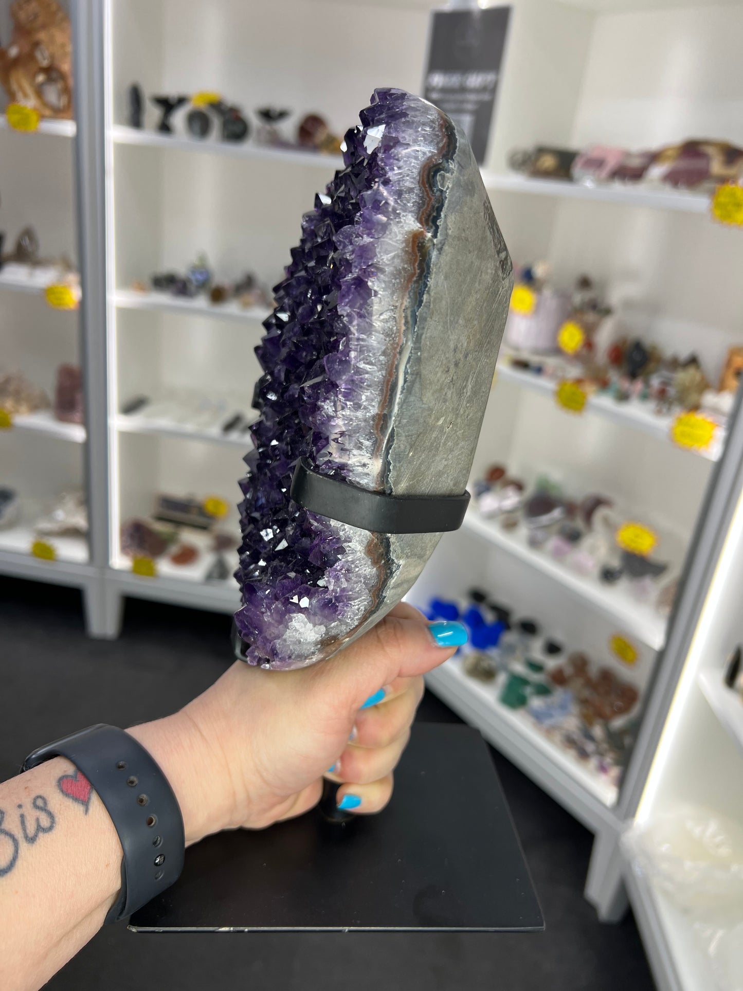Amethyst Cluster on Rotating Stand