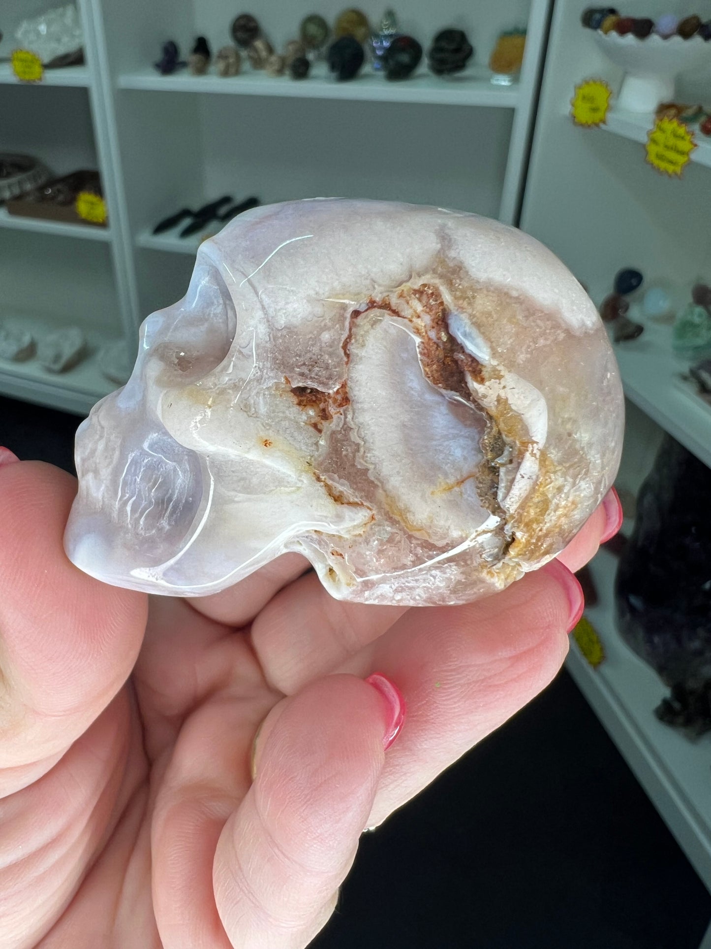 Flower Agate Skull