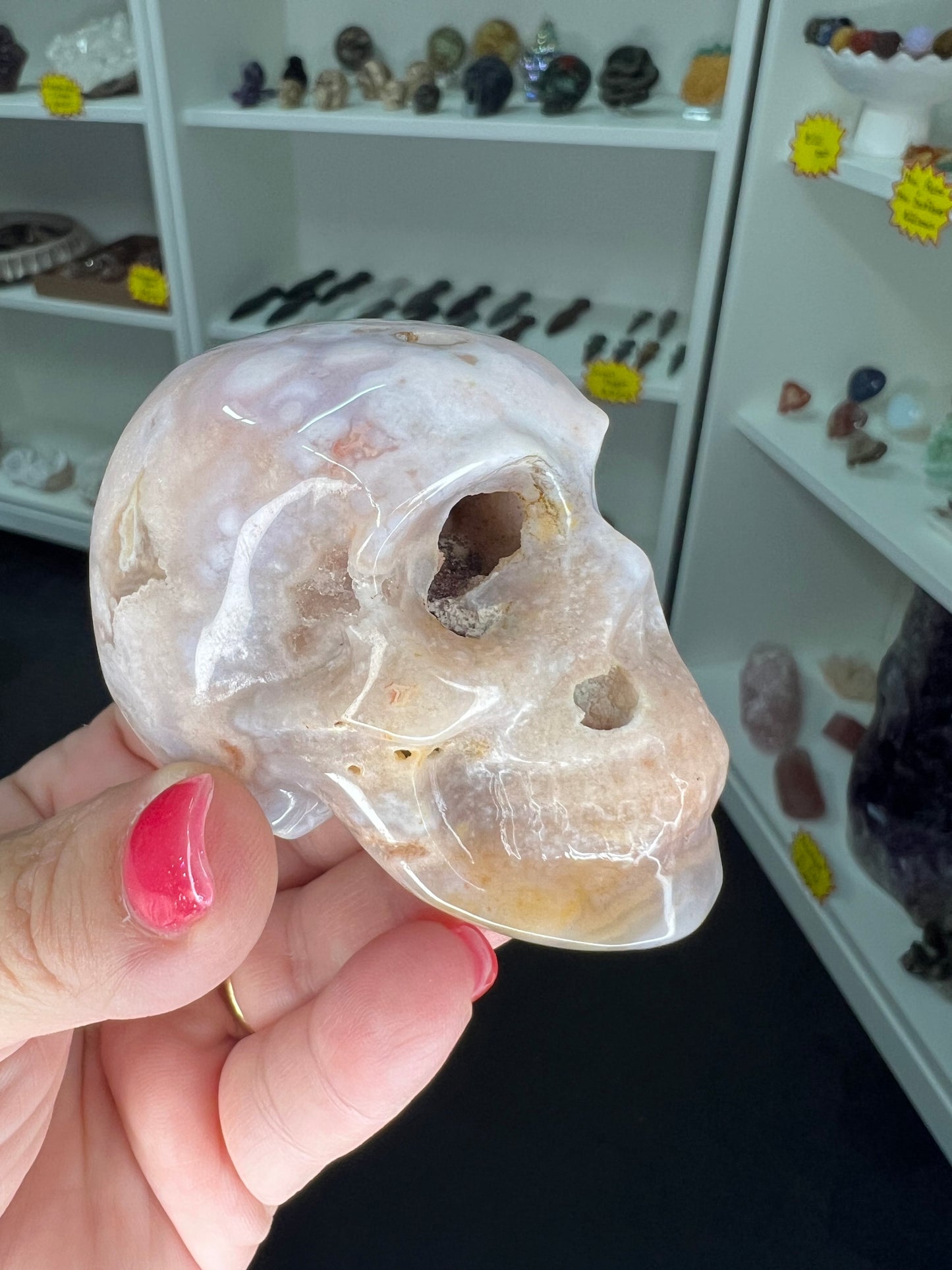 Flower Agate Skull