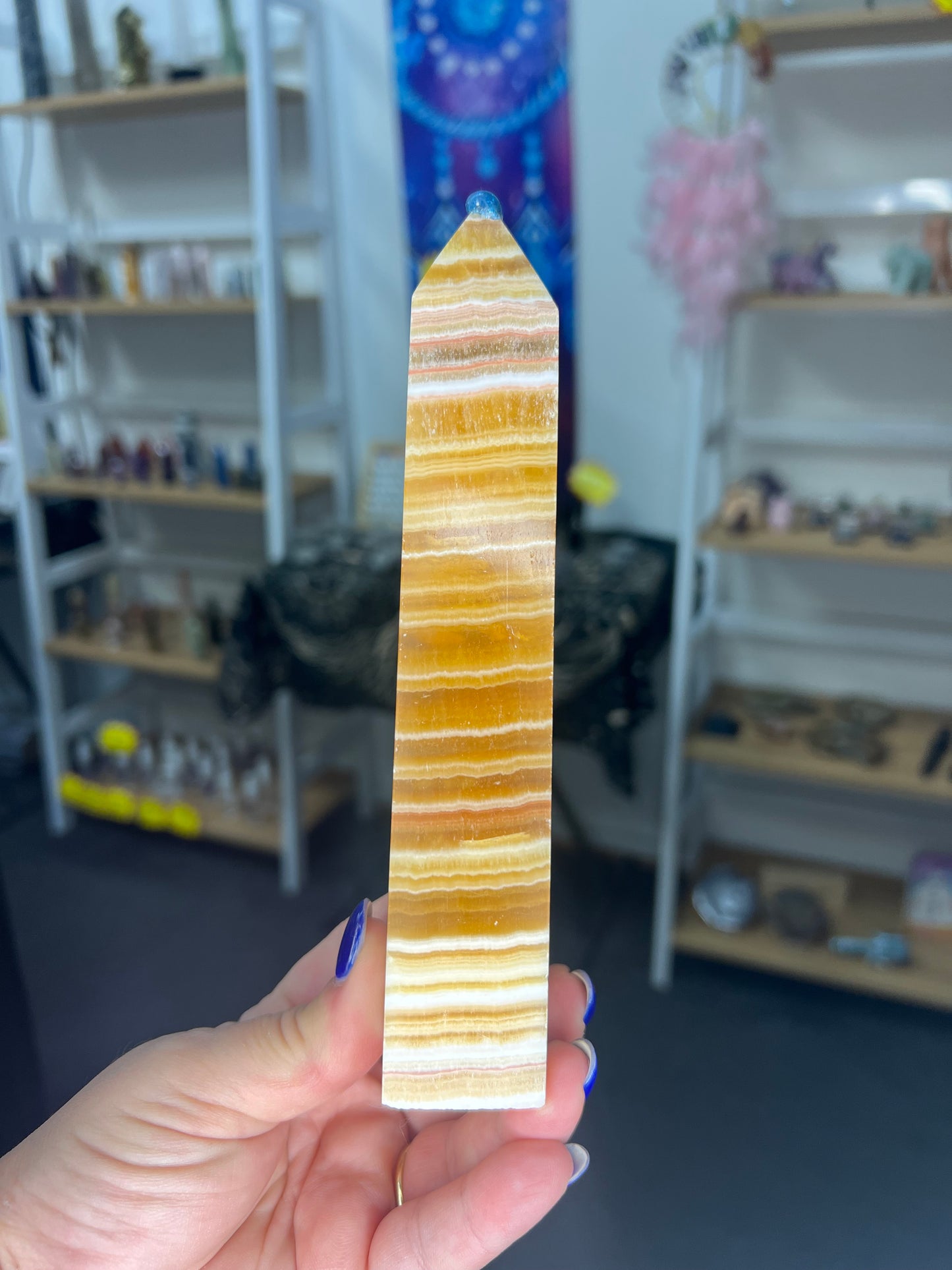 Banded Honey Calcite Tower