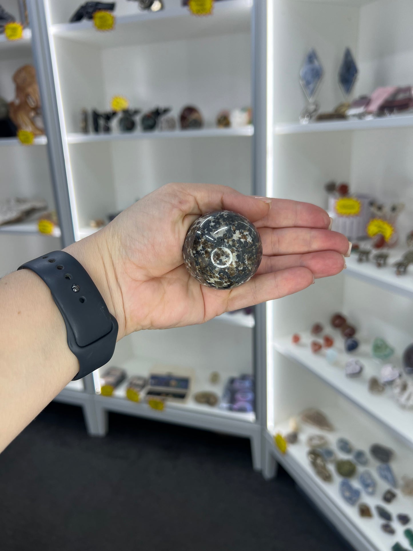 Willemite Sphere on Stand (UV Reactive)