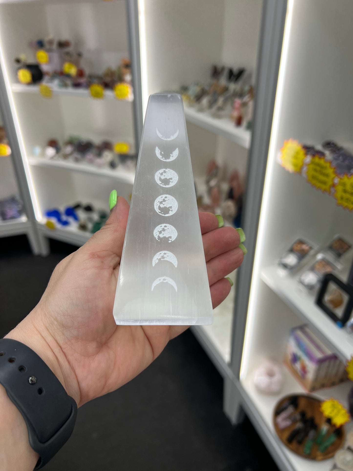 Selenite Moon Phase Tower