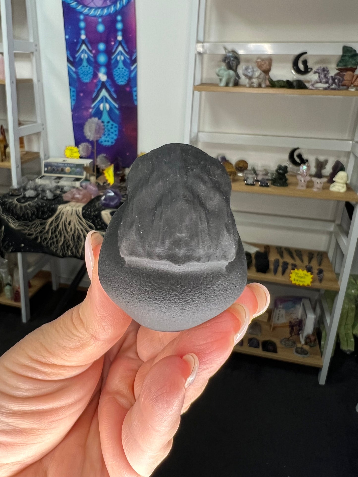 Black Obsidian Skull with Eagle