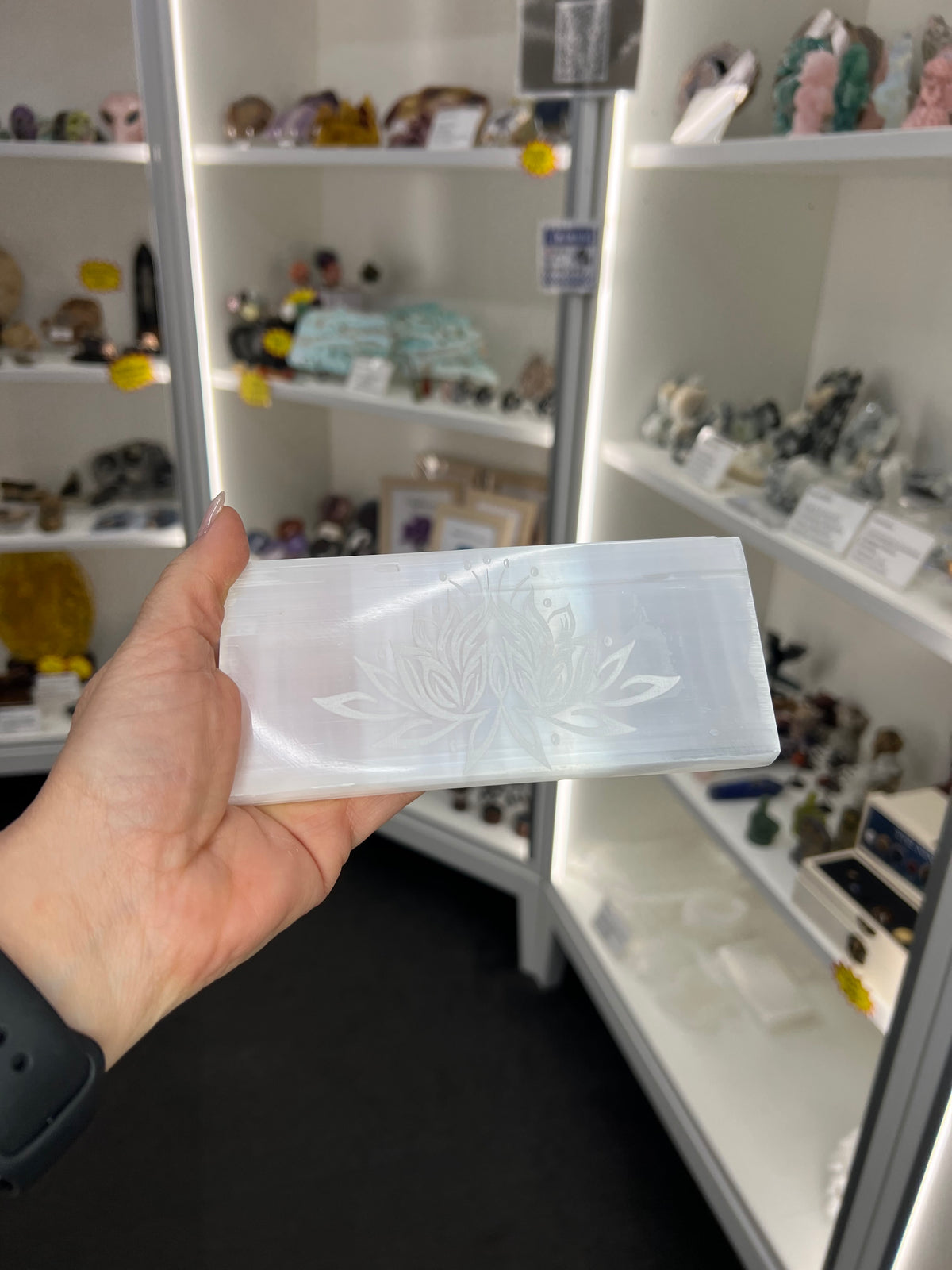 Selenite Lotus Charging Plate