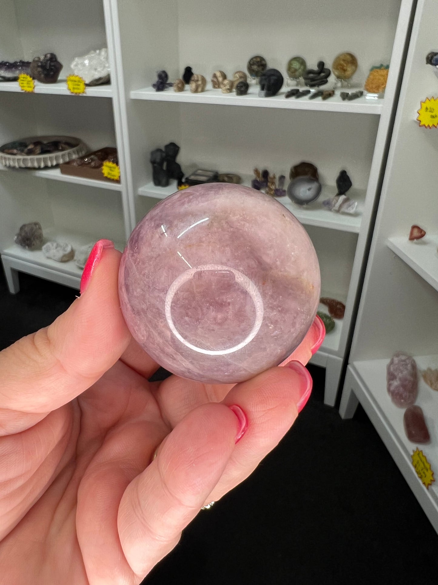 Lavender Rose Quartz Sphere on Stand