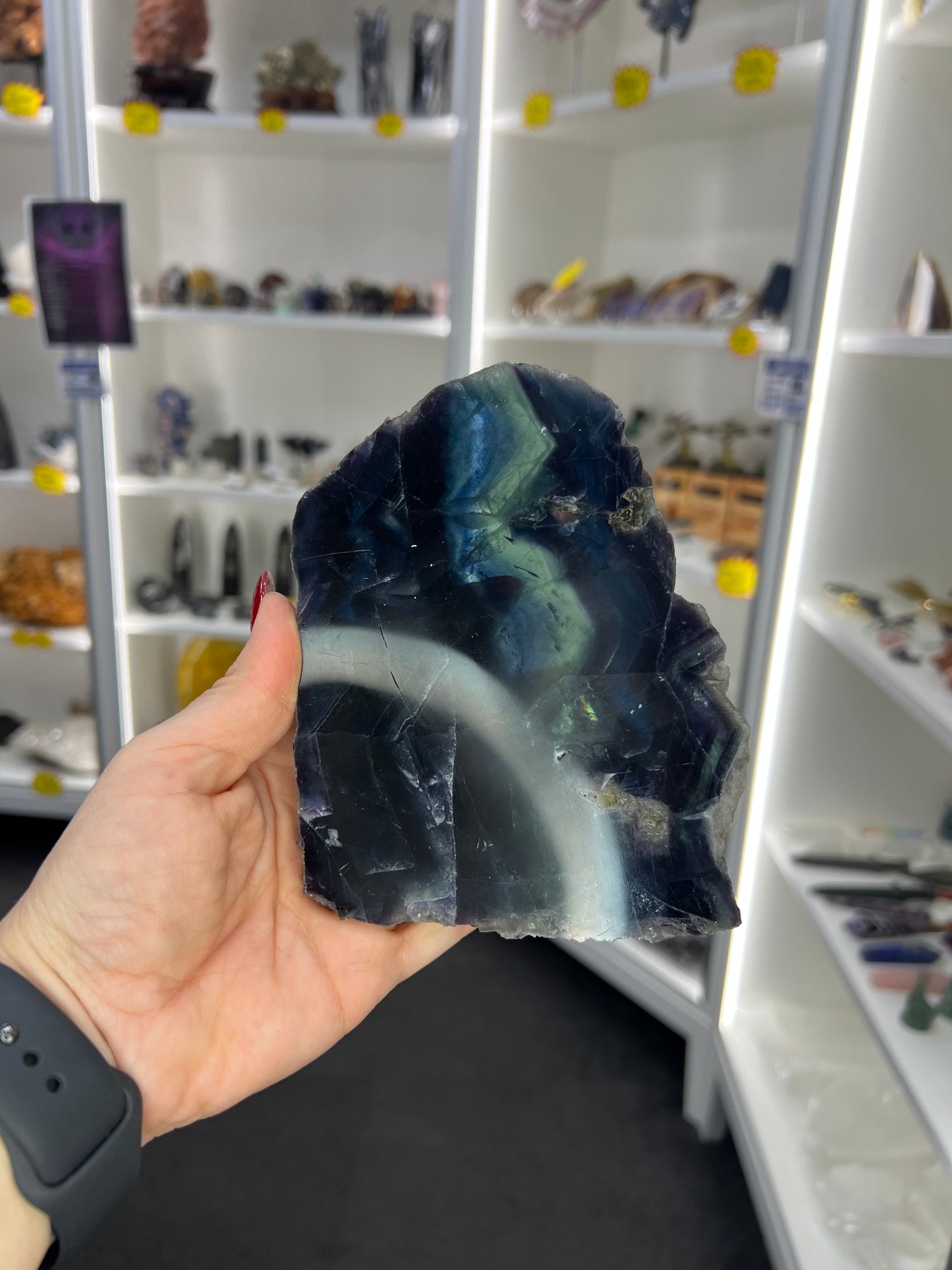 Black Fluorite Slab (UV Reactive)