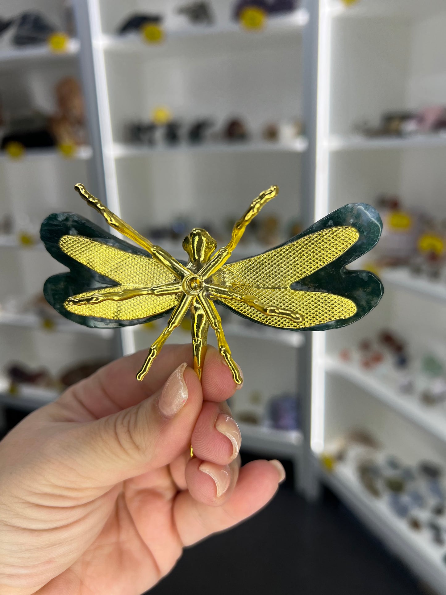 Moss Agate Dragonfly