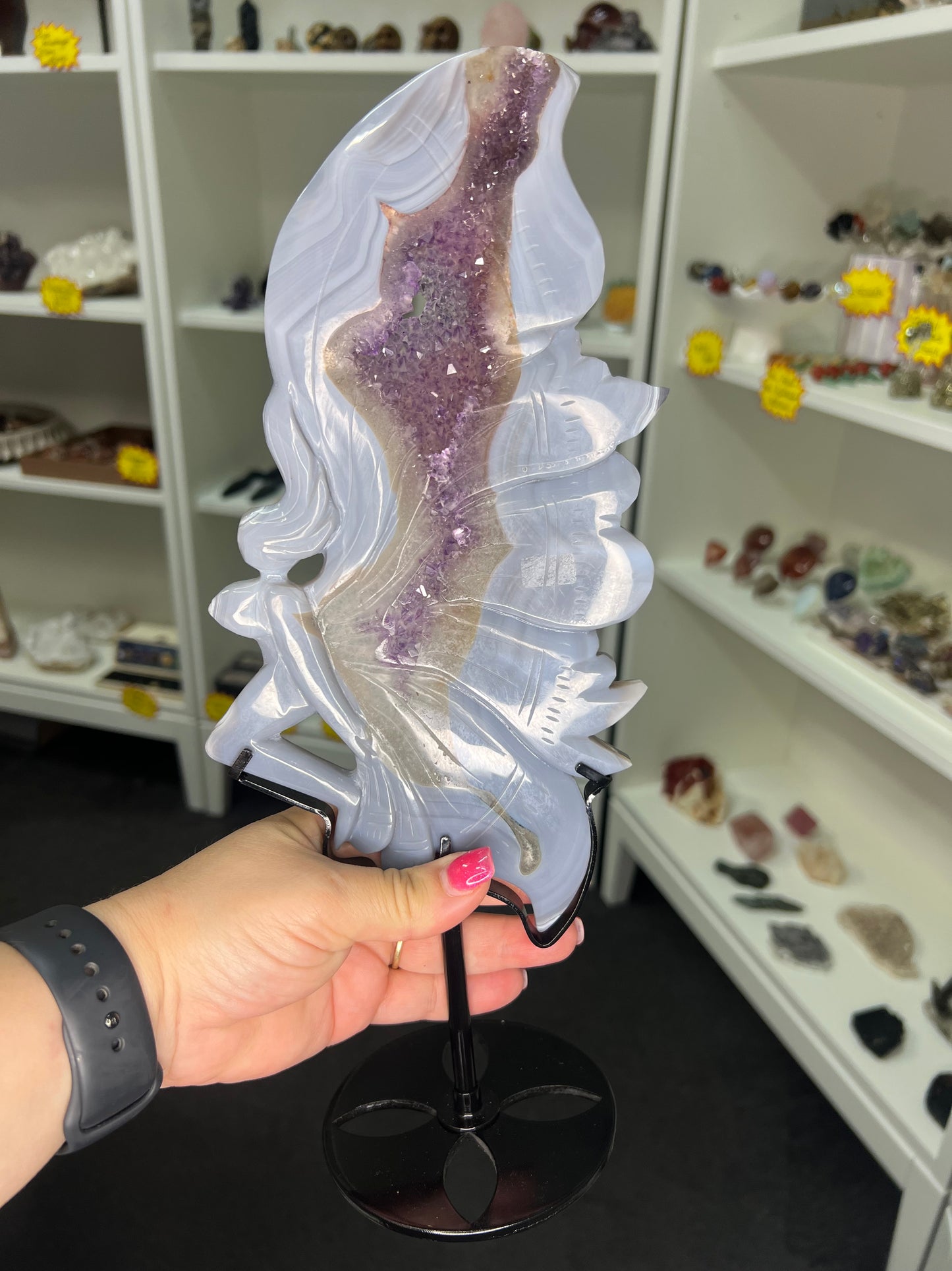 Agate / Amethyst Fairy on Stand