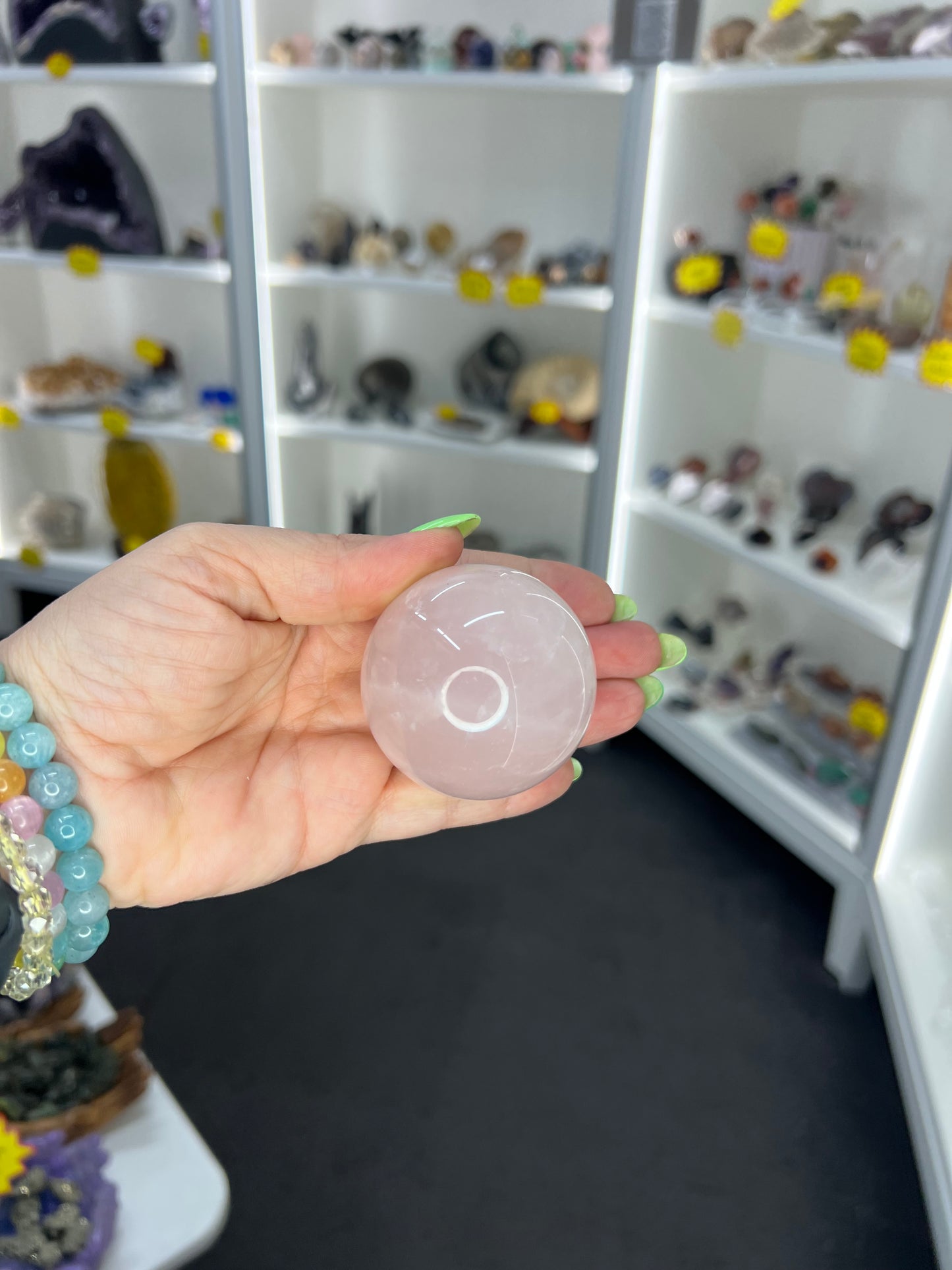Rose Quartz Sphere on Stand