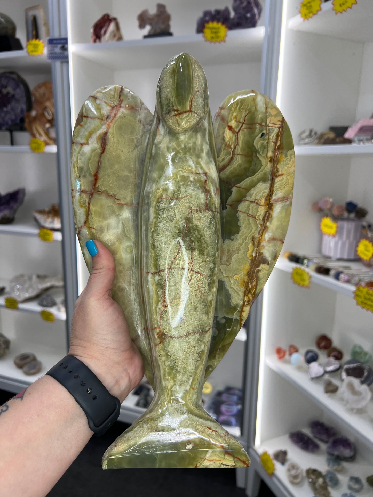 Huge Green Onyx Angel