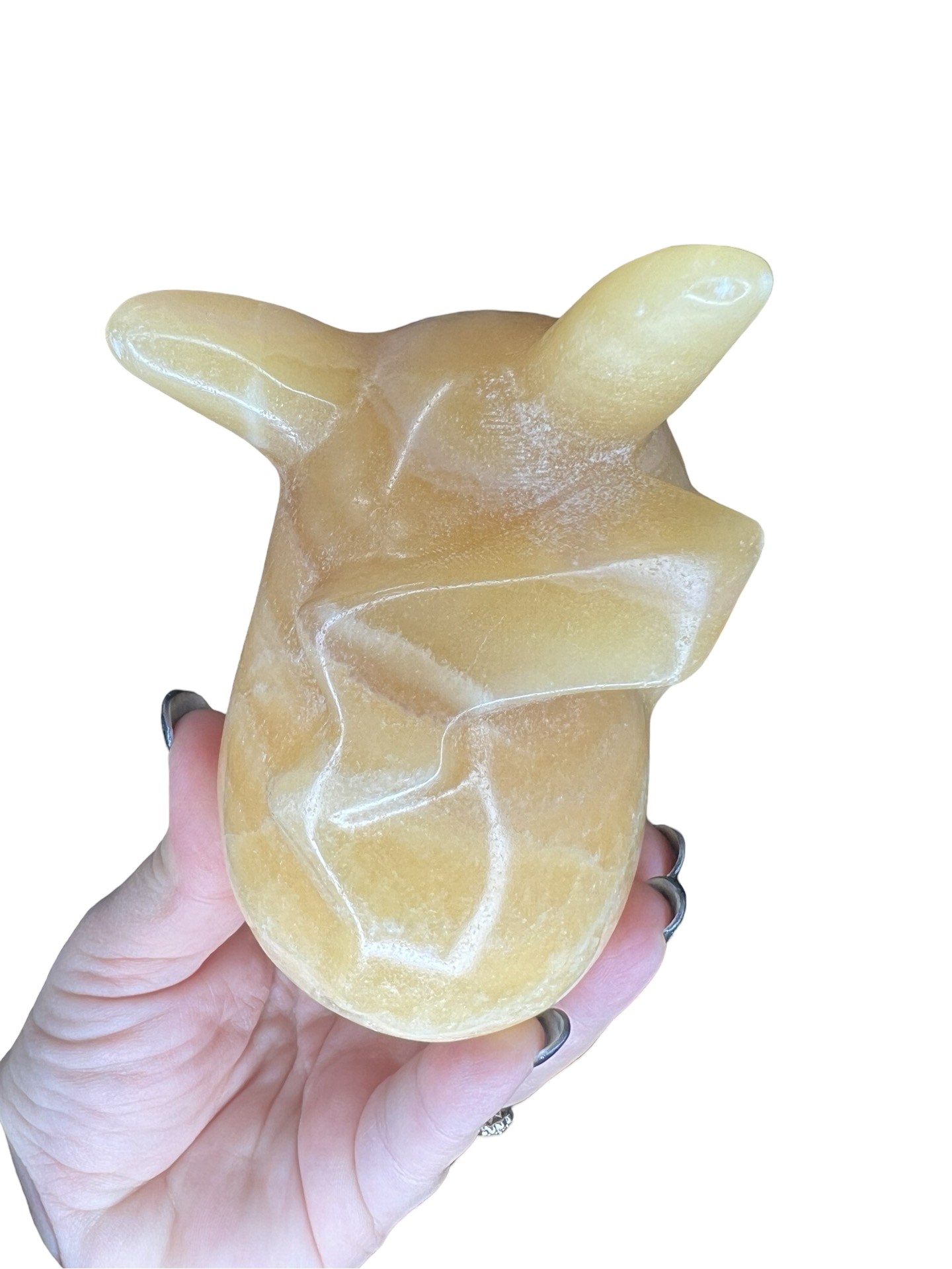 Honey Calcite Pikachu Carving