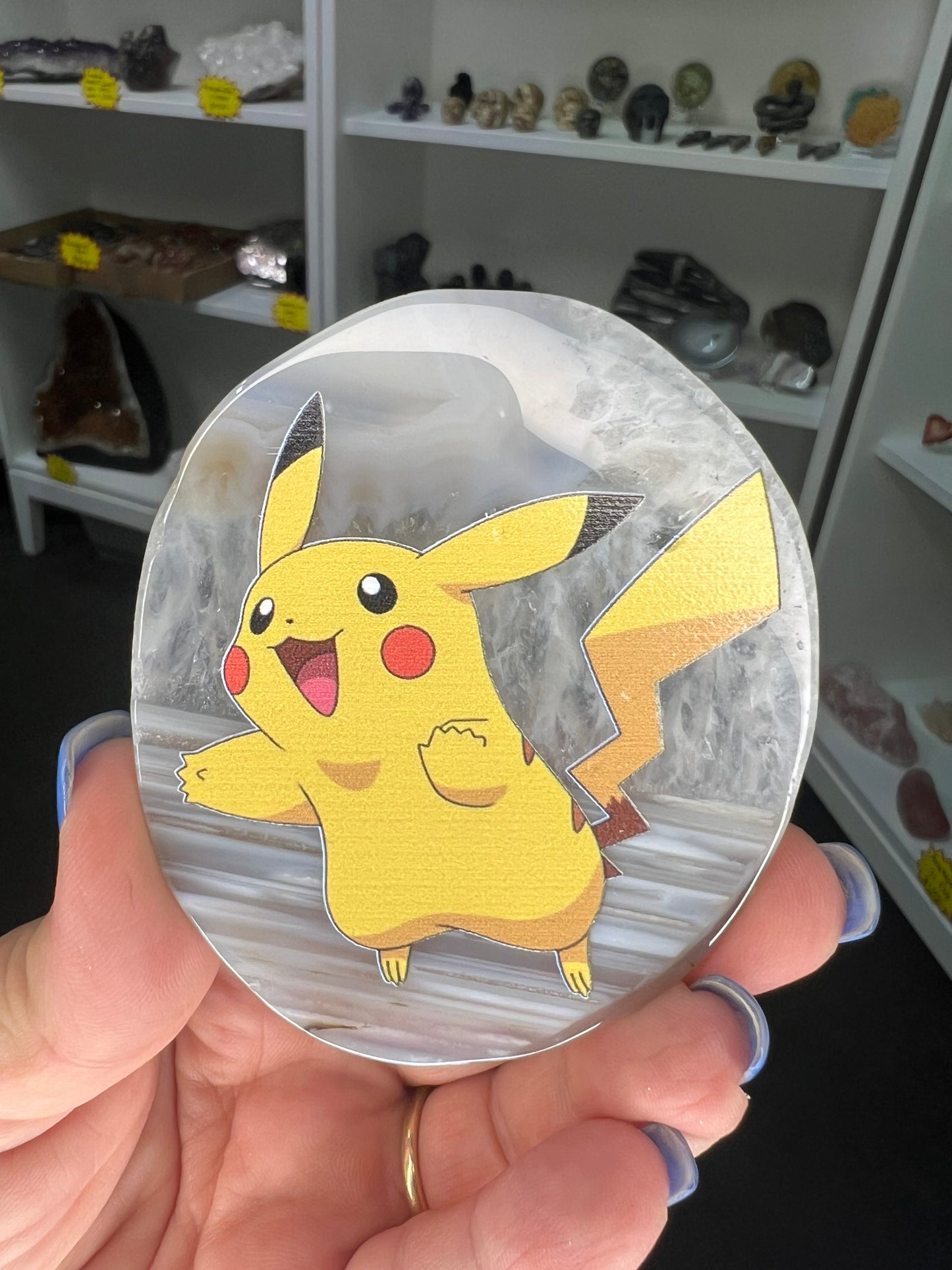 Agate Slice with Pokemon Print