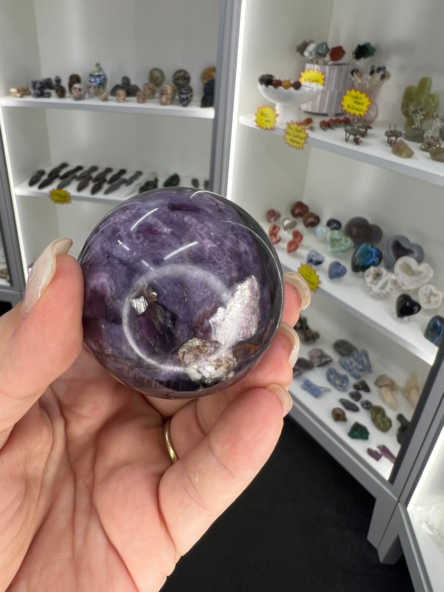 Purple Mica Sphere with Stand
