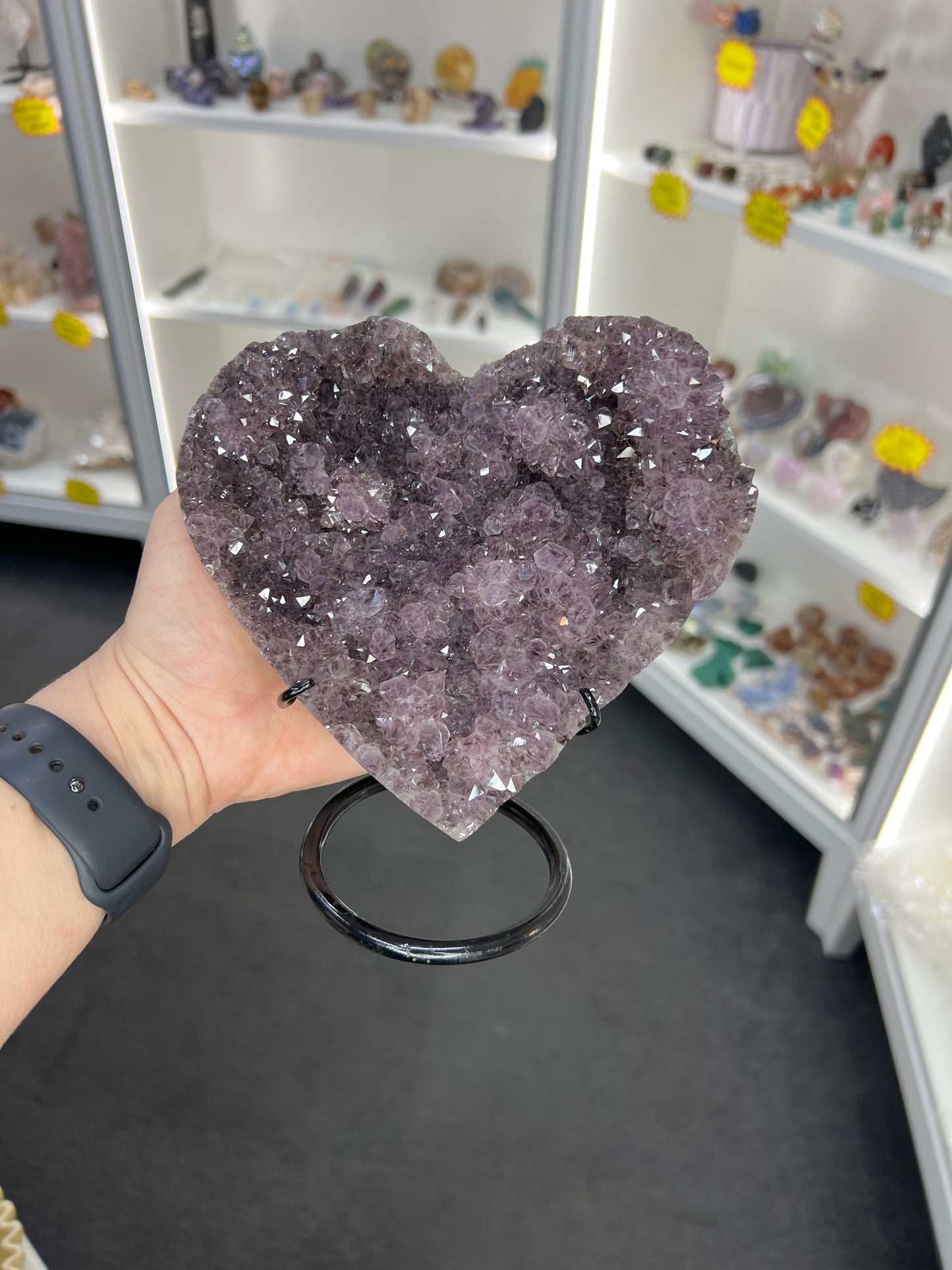 Amethyst Cluster Heart on Stand