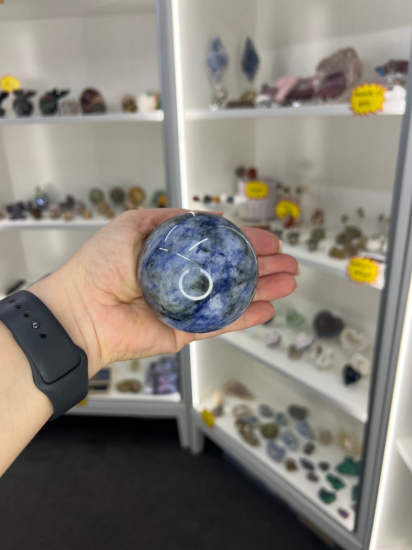 Dumortierite Sphere with Stand