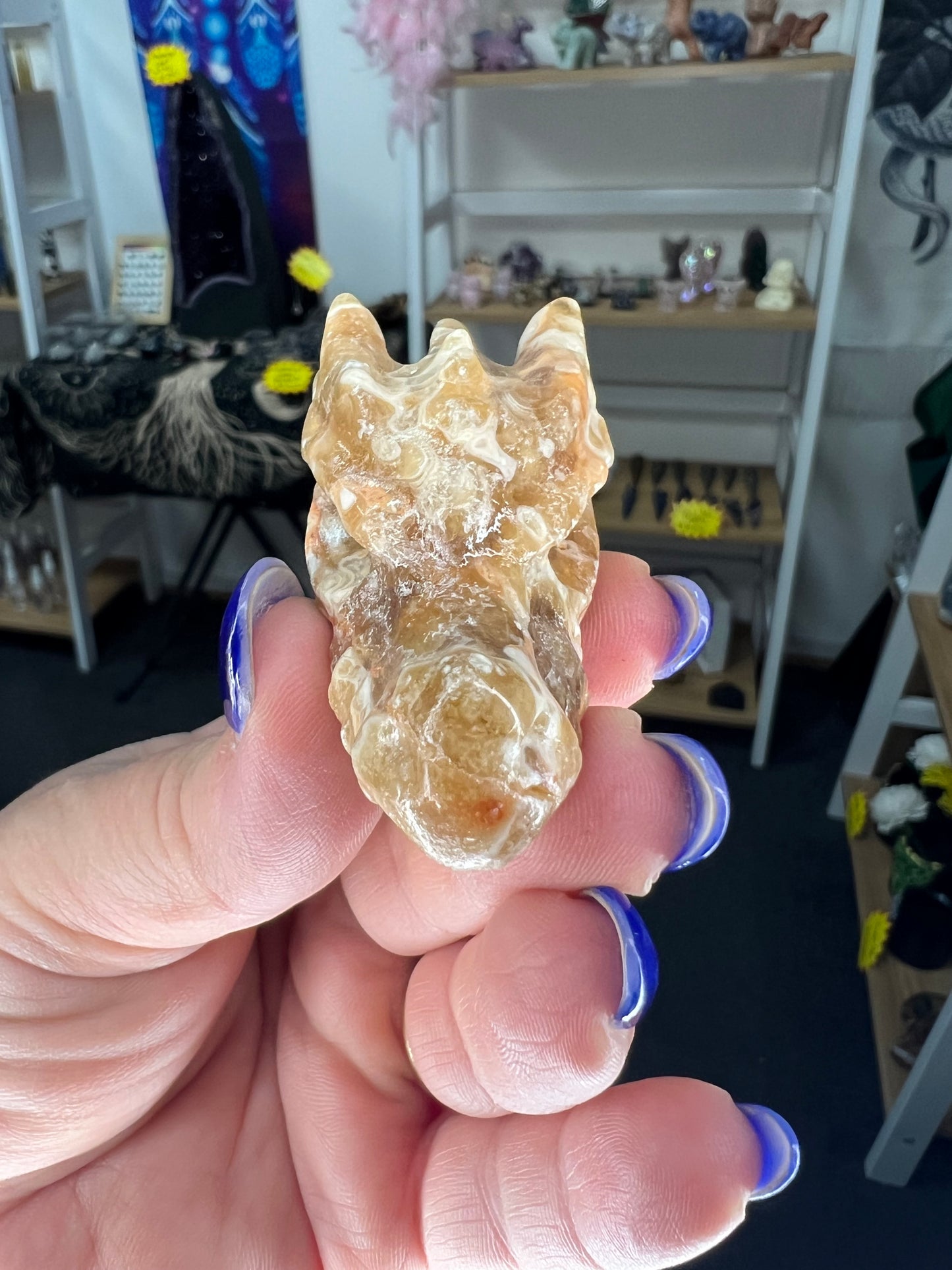 Chocolate Calcite Dragon Head