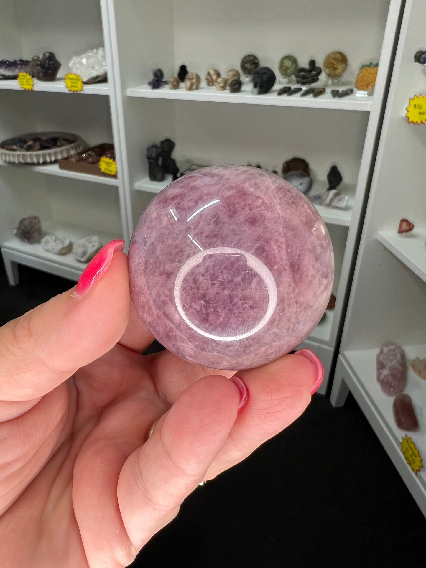 Lavender Rose Quartz Sphere on Stand