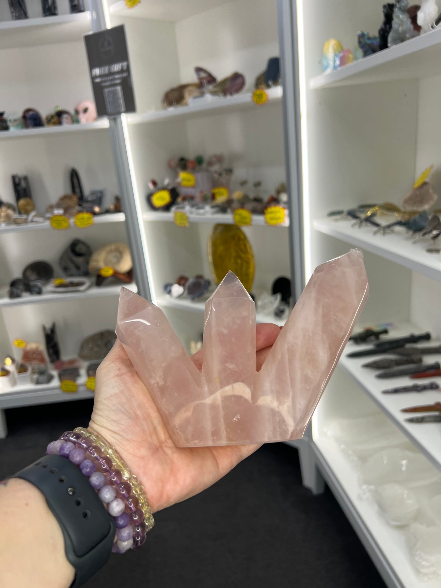 Rose Quartz 3 Point Tower