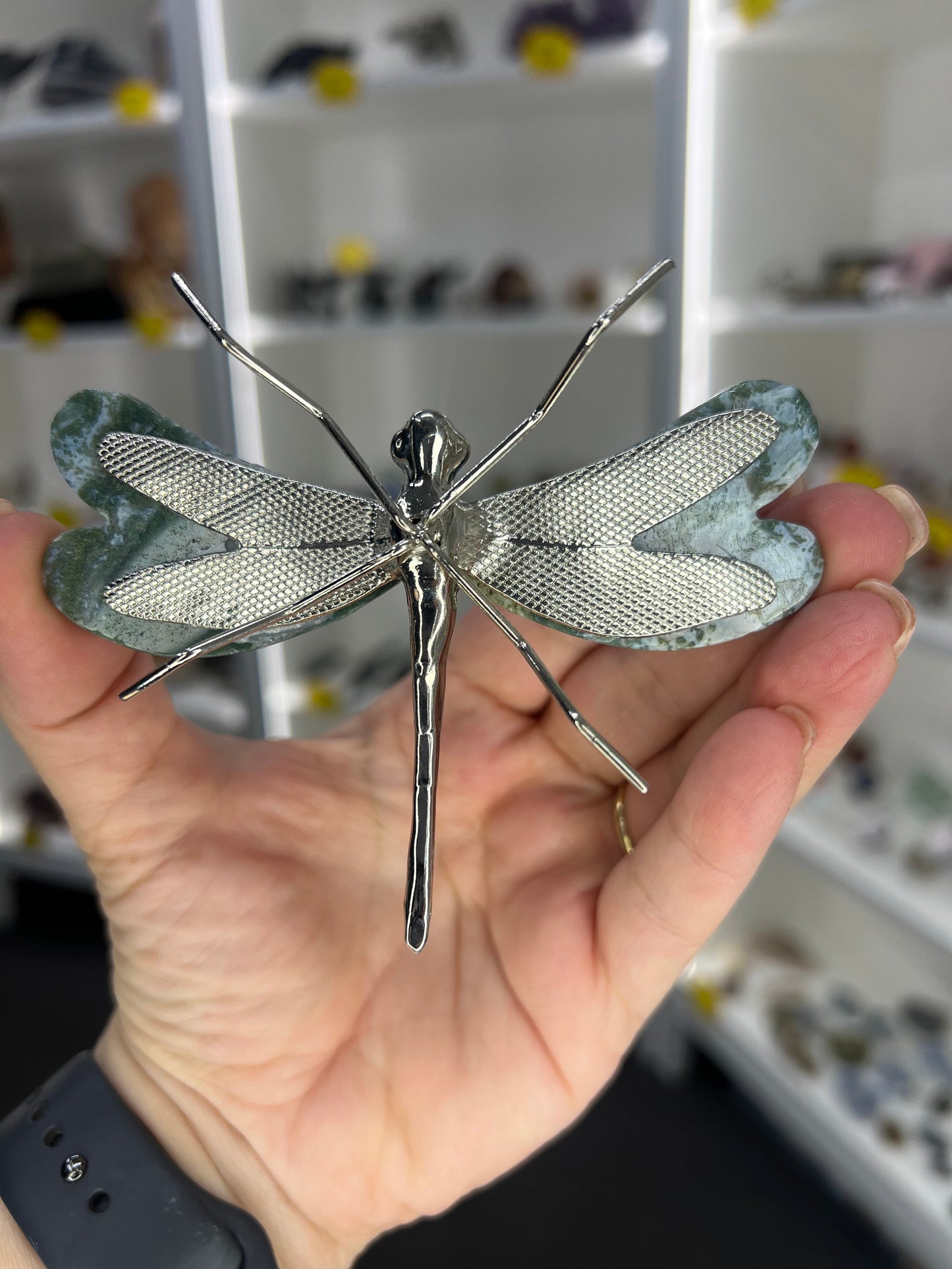 Moss Agate Dragonfly
