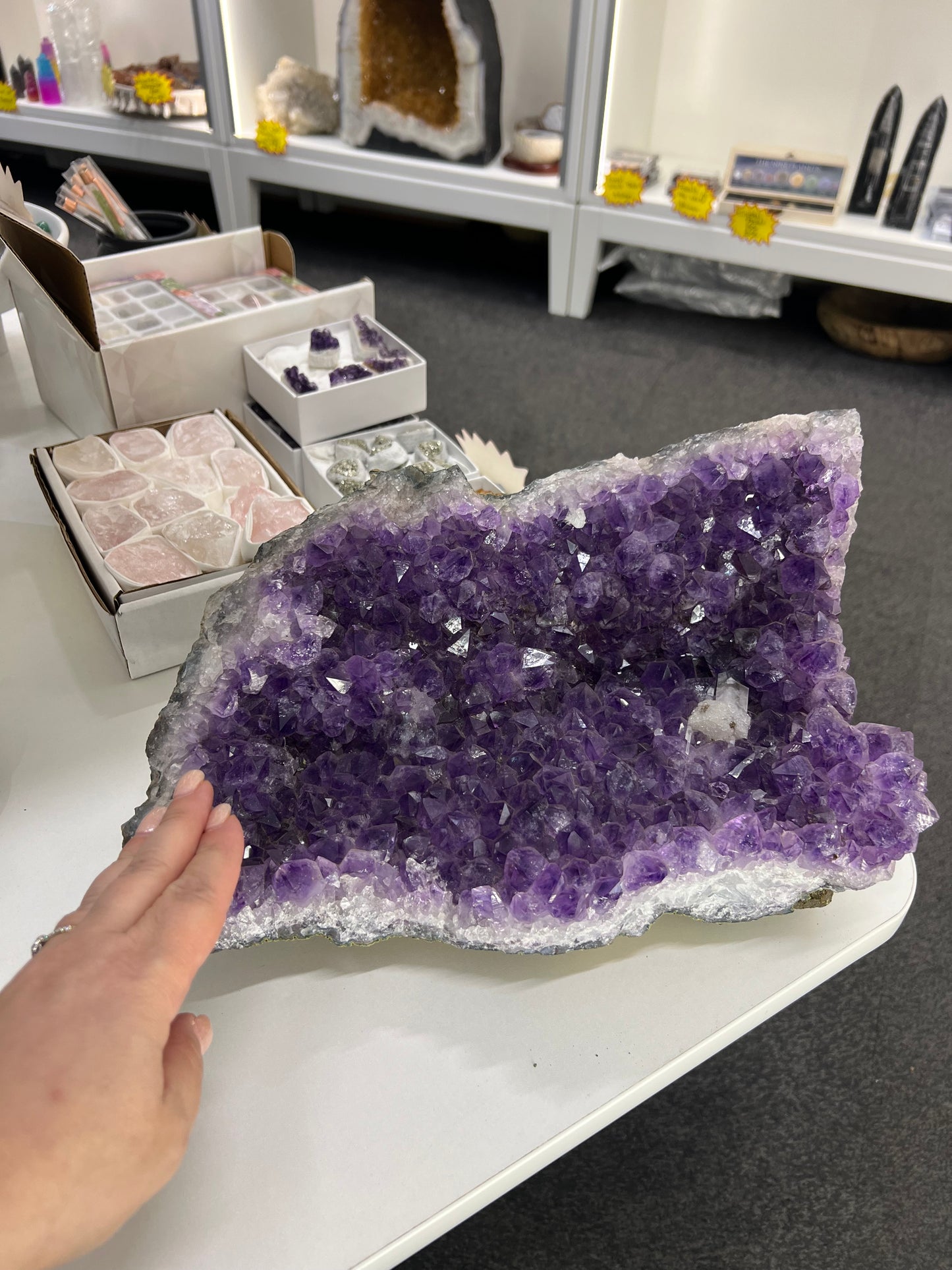Amethyst Cluster with Calcite