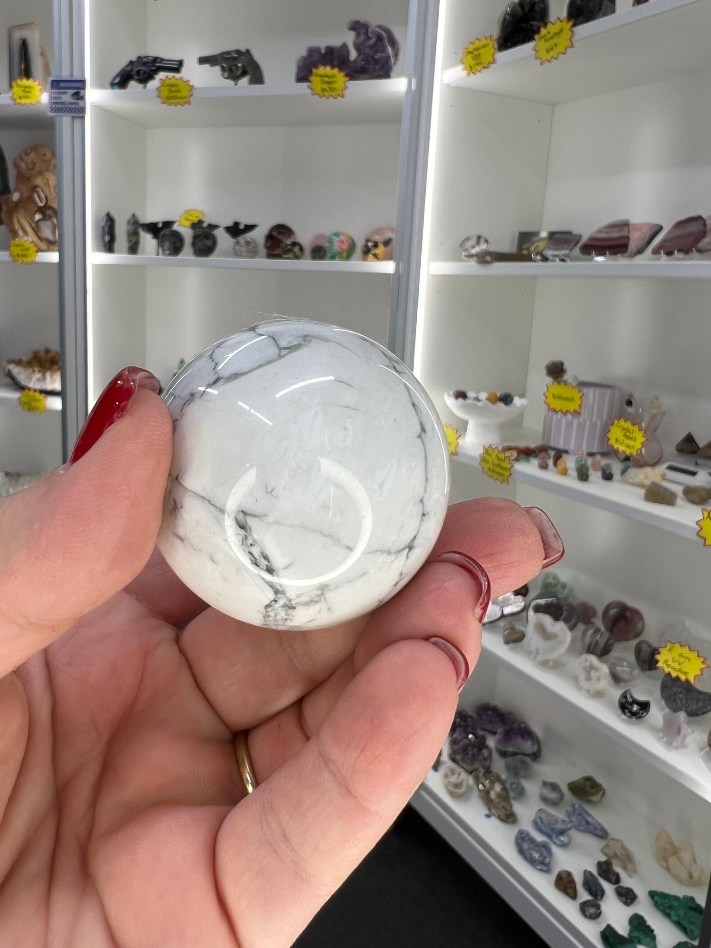 Howlite Sphere with Stand