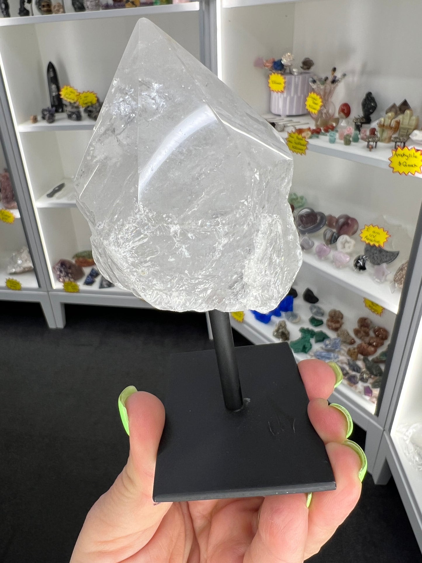 Clear Quartz Point on Stand